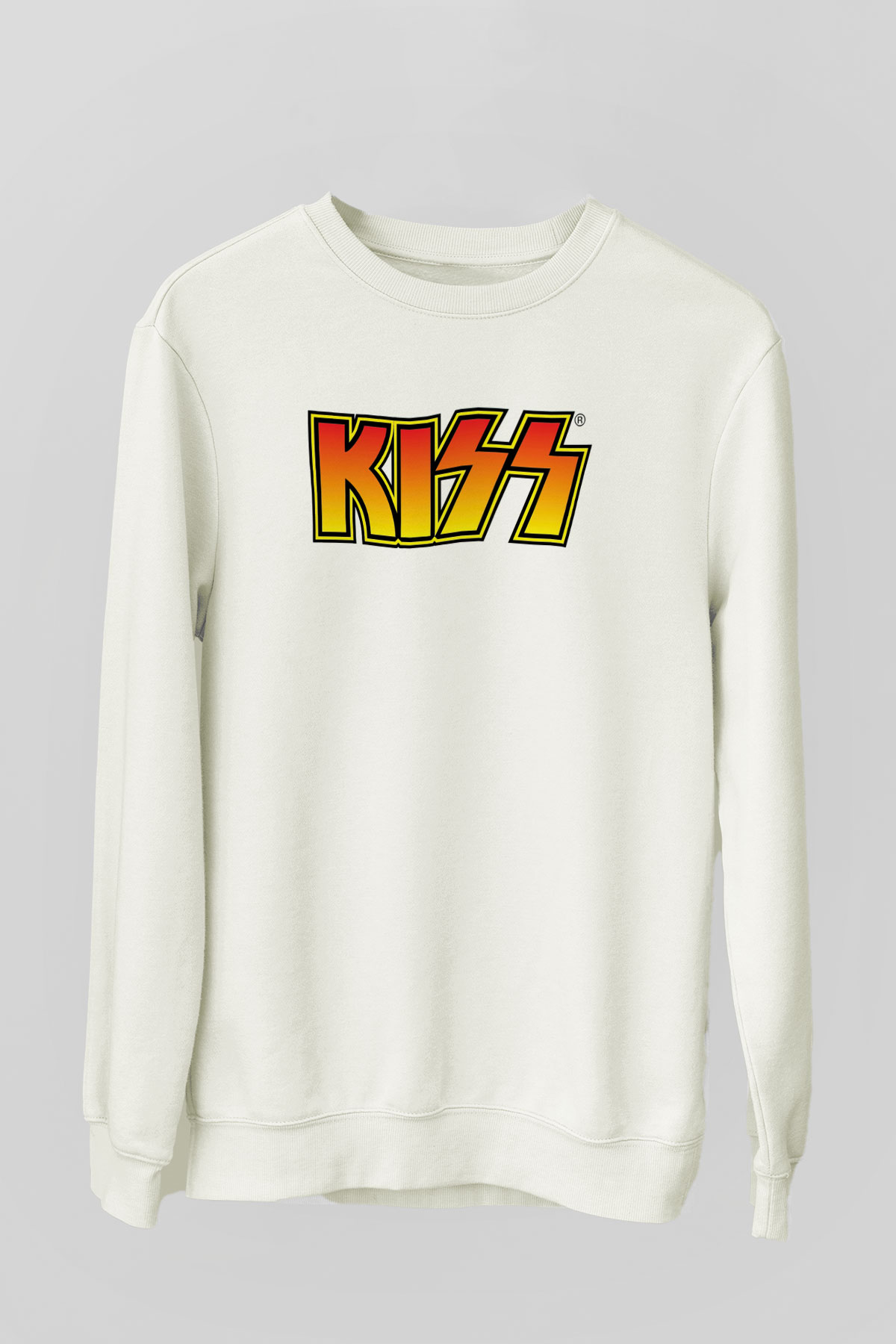 Kiss Beyaz Unisex Sweatshirt