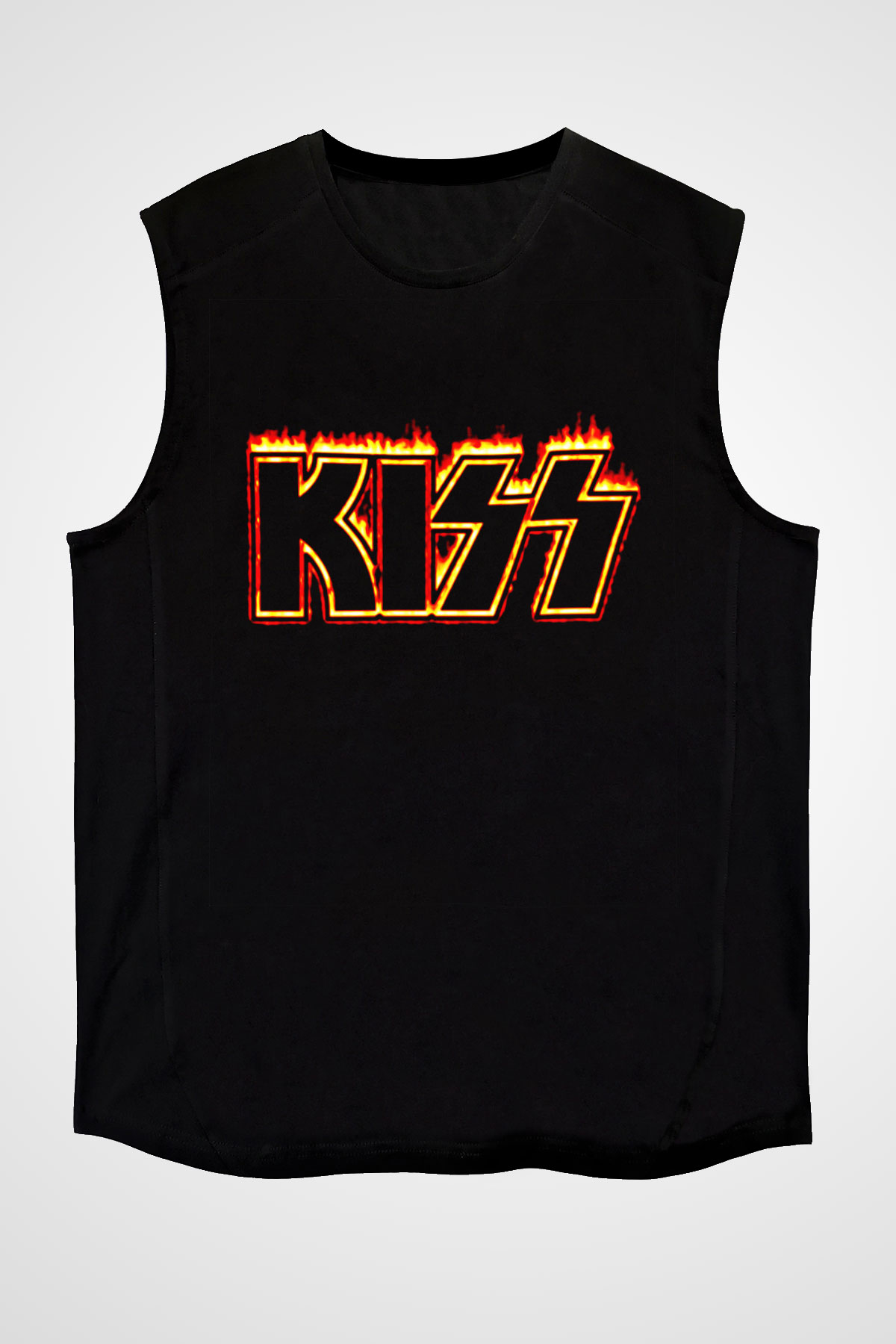 Kiss Siyah Unisex Kolsuz Tişört