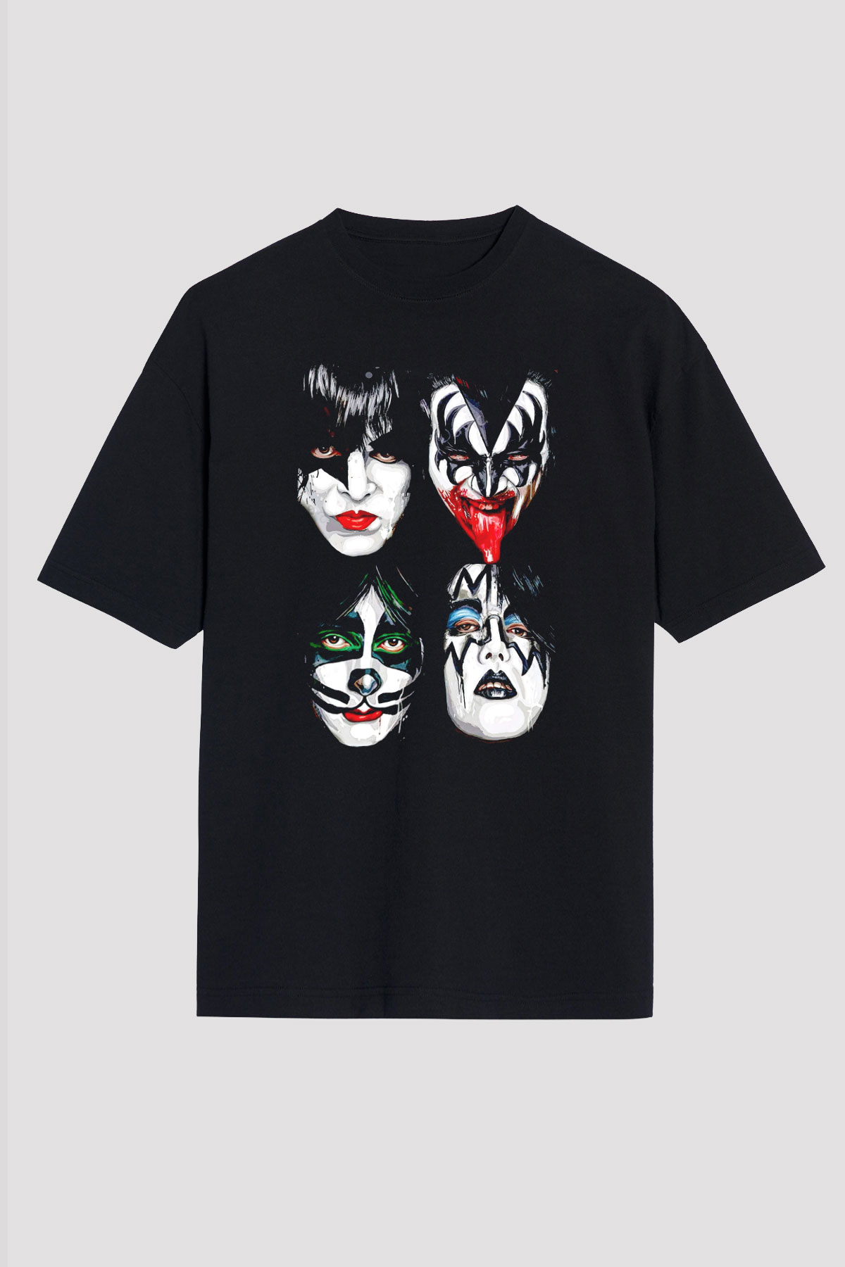 Kiss Siyah Unisex Tişört T-Shirt - TişörtFabrikası