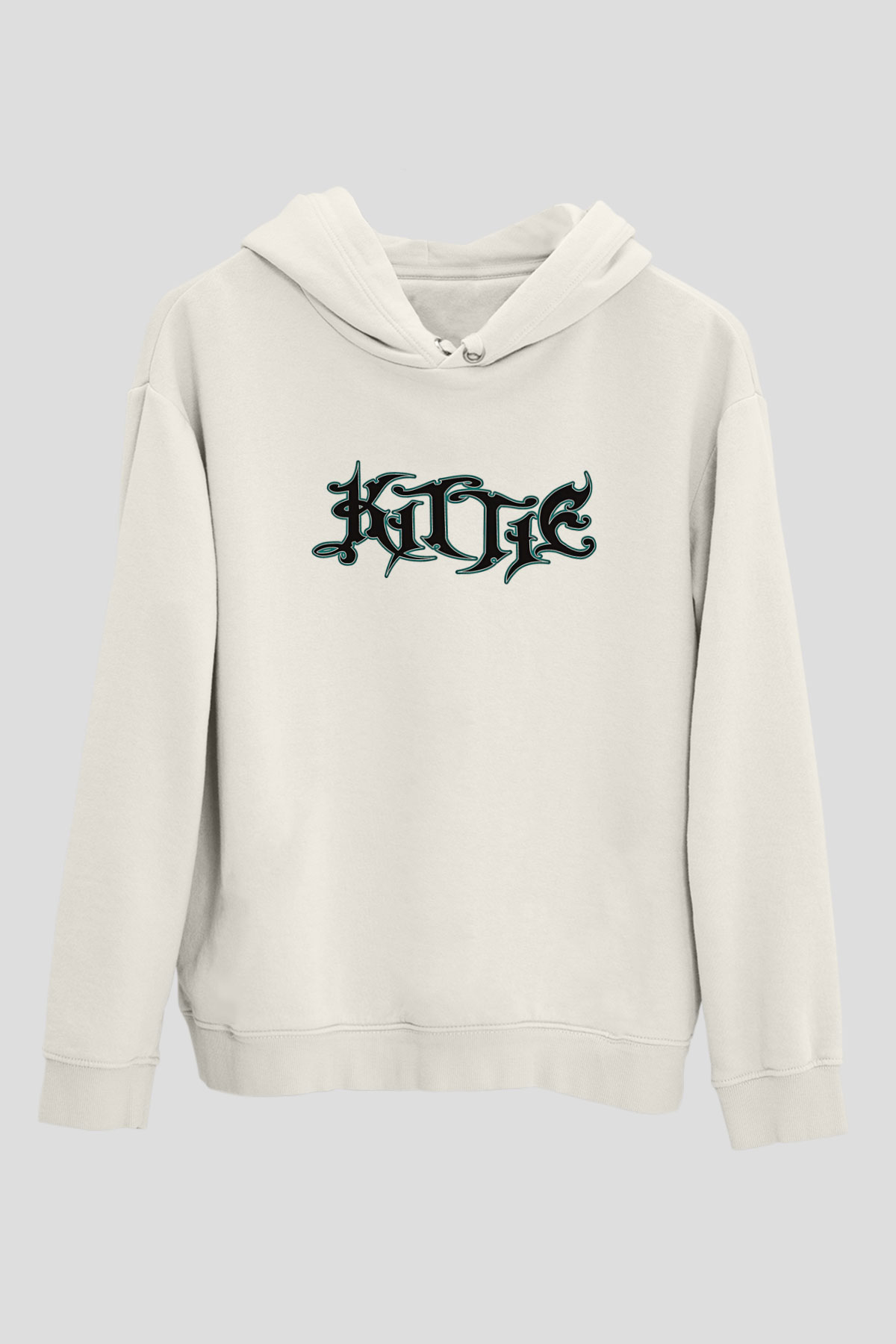 Kittie Baskılı Beyaz Unisex Kapüşonlu Sweatshirt