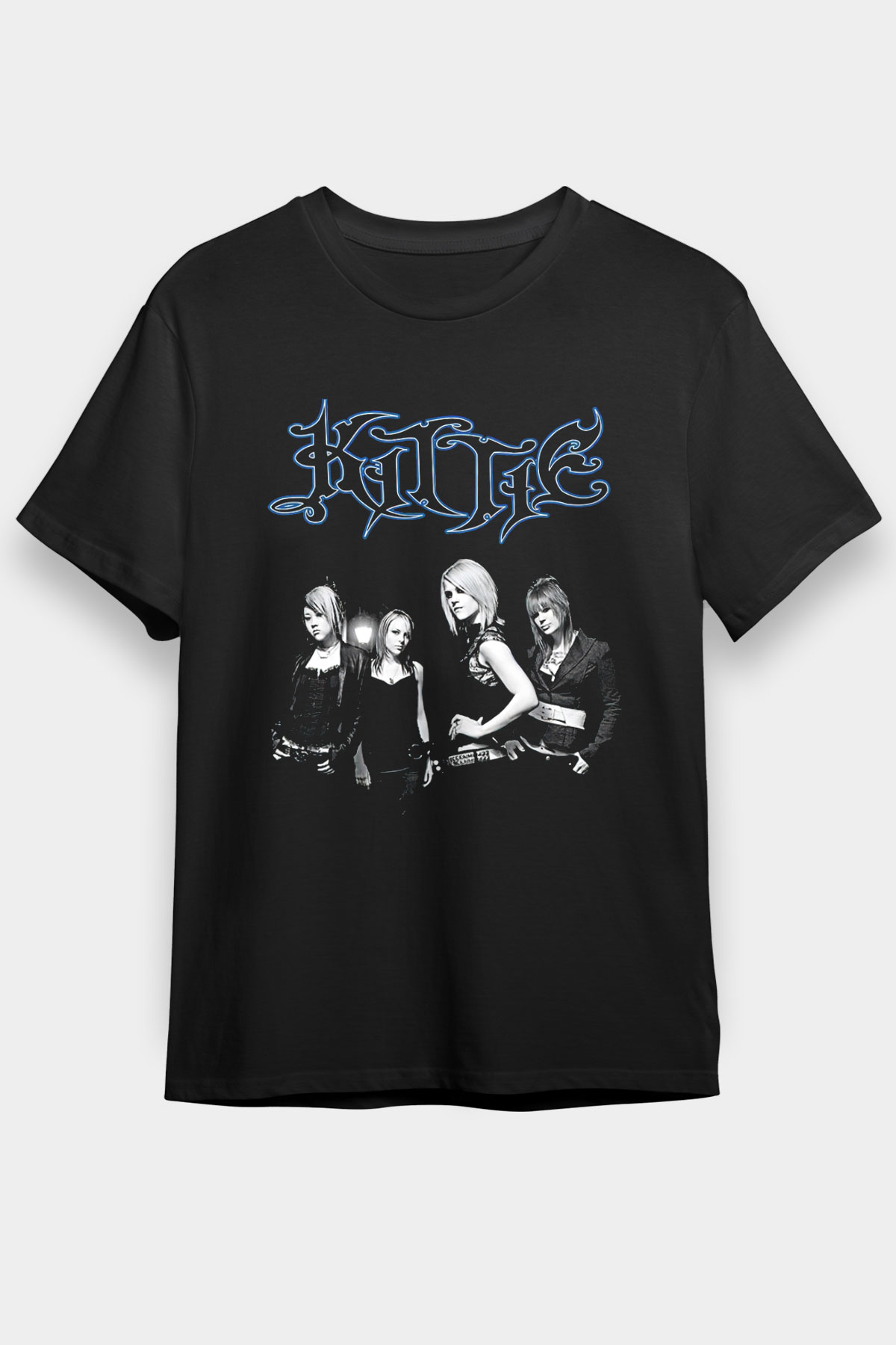 Kittie Baskılı Unisex Siyah Tişört - Tshirt