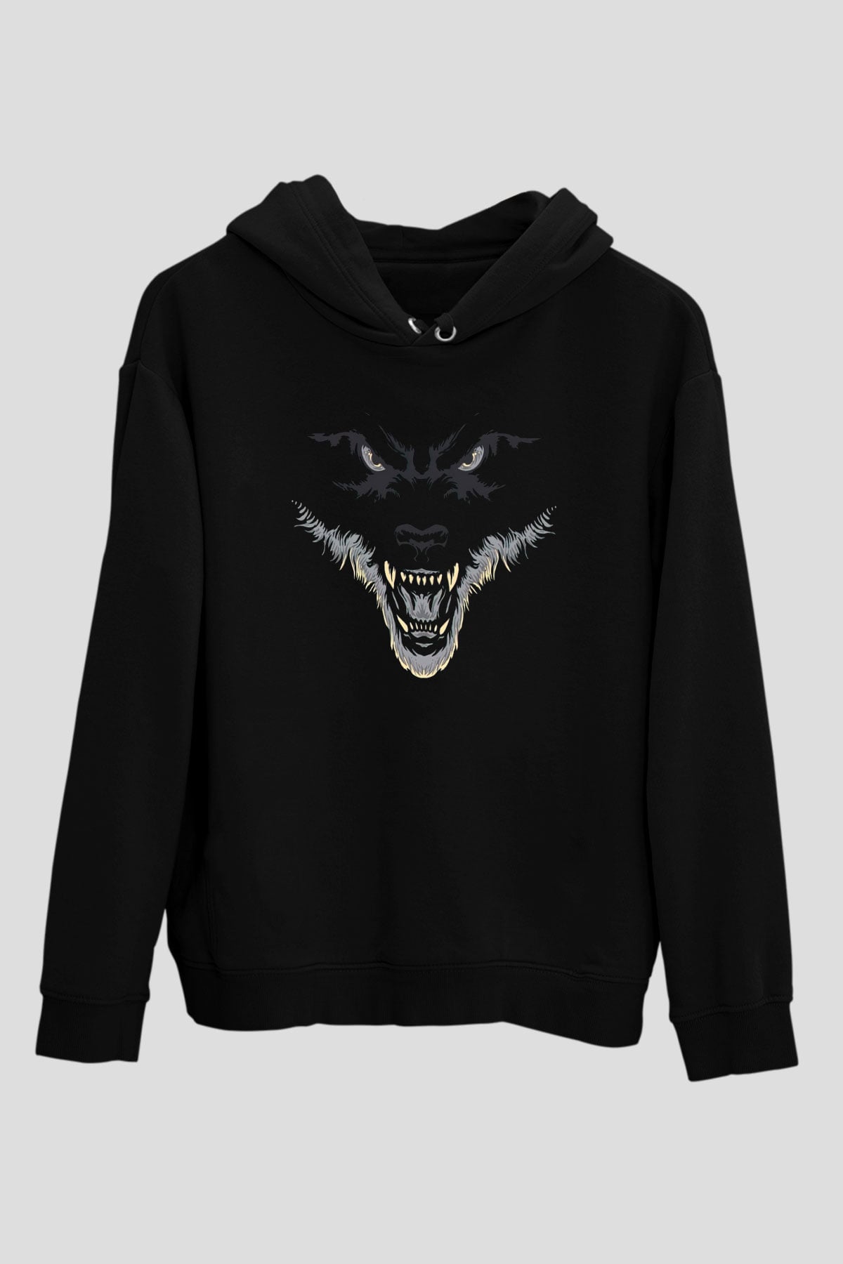 Kızgın KurtSiyah  Unisex Hoodie