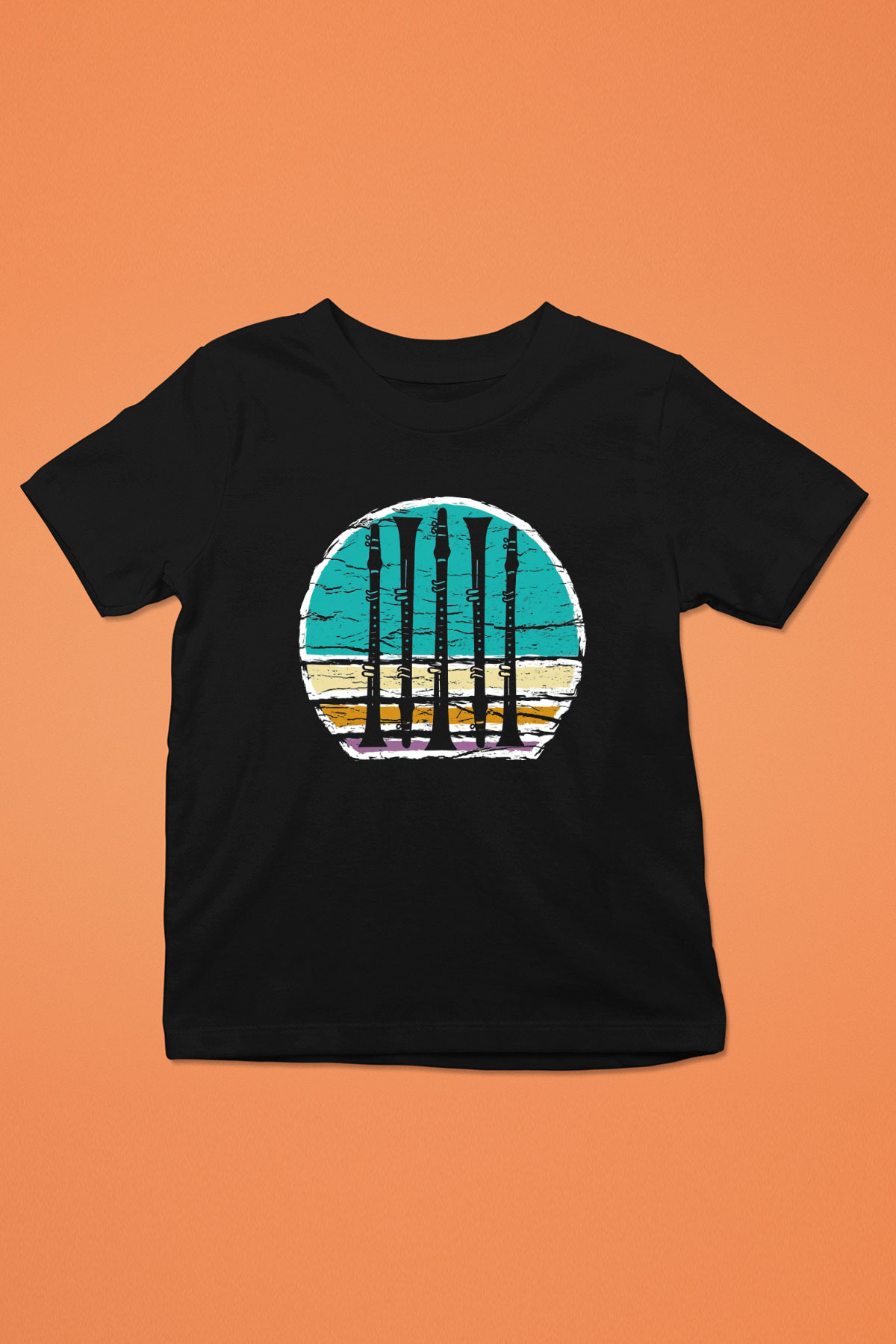 Klarnetçi Siyah Unisex Çocuk Tişört