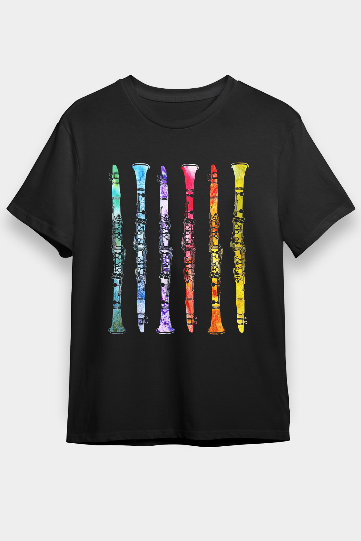 Klarnetçi Siyah Unisex Tişört T-Shirt - TişörtFabrikası
