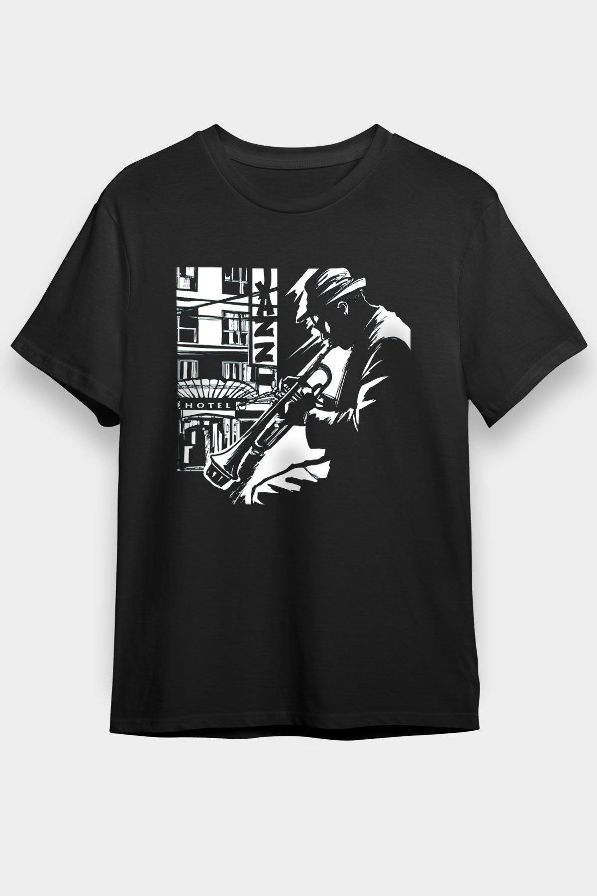 Klarnetçi Siyah Unisex Tişört T-Shirt - TişörtFabrikası