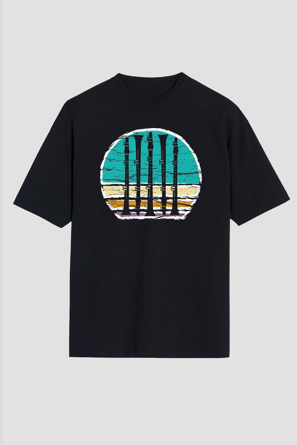 Klarnetçi Siyah Unisex Tişört T-Shirt - TişörtFabrikası