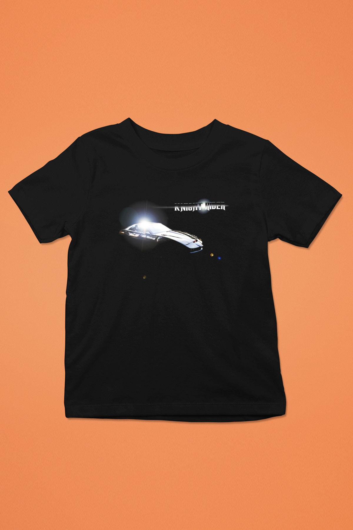 Knight Rider Baskılı Siyah Unisex Çocuk Tişört