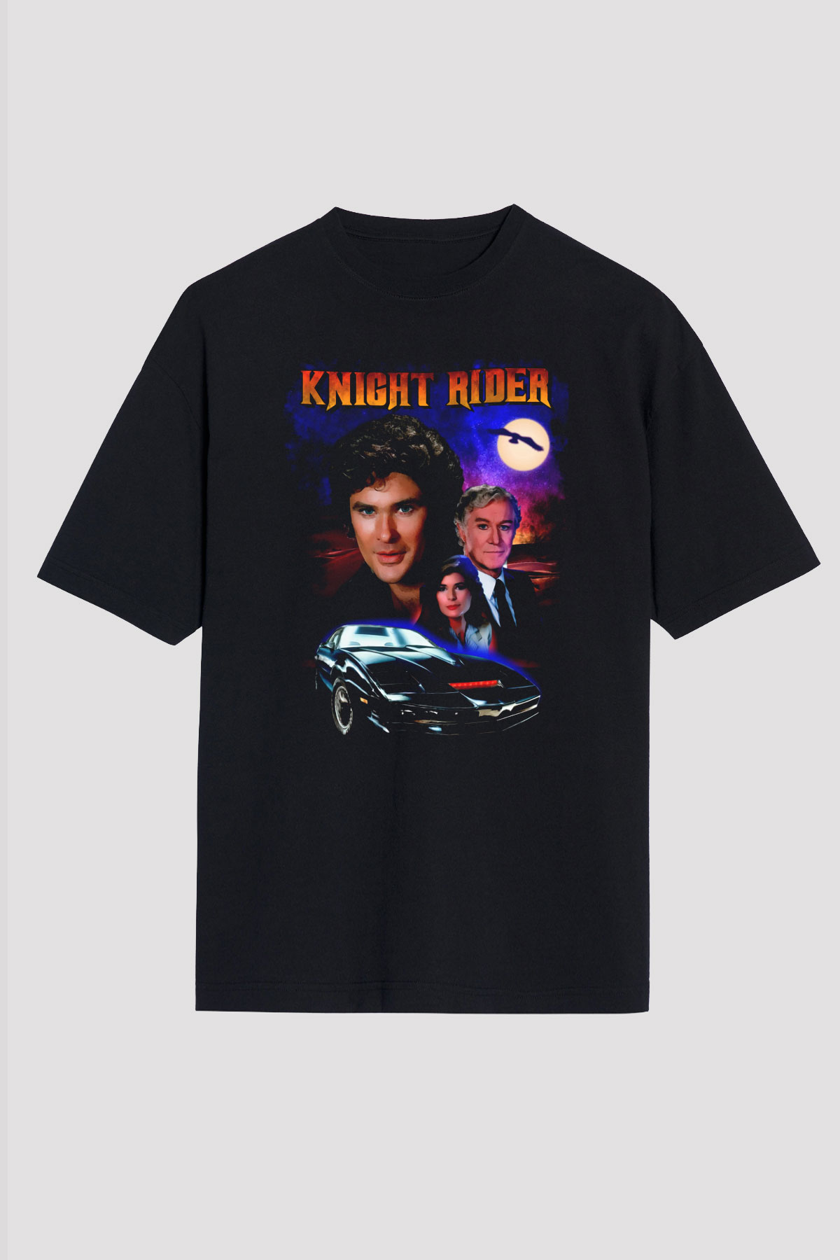 Knight Rider Siyah Unisex Tişört