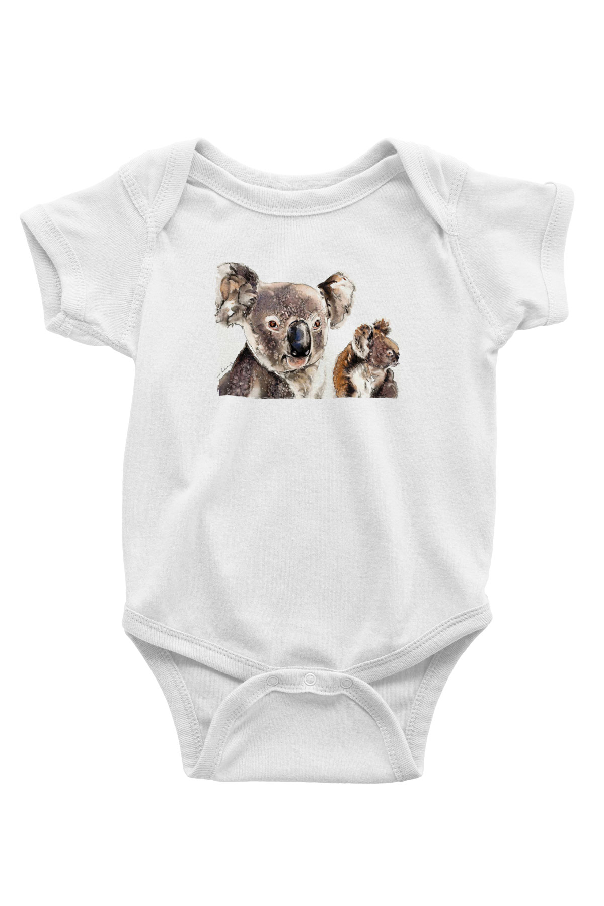 Koala Baskılı Beyaz Unisex Bebek Body - Zıbın