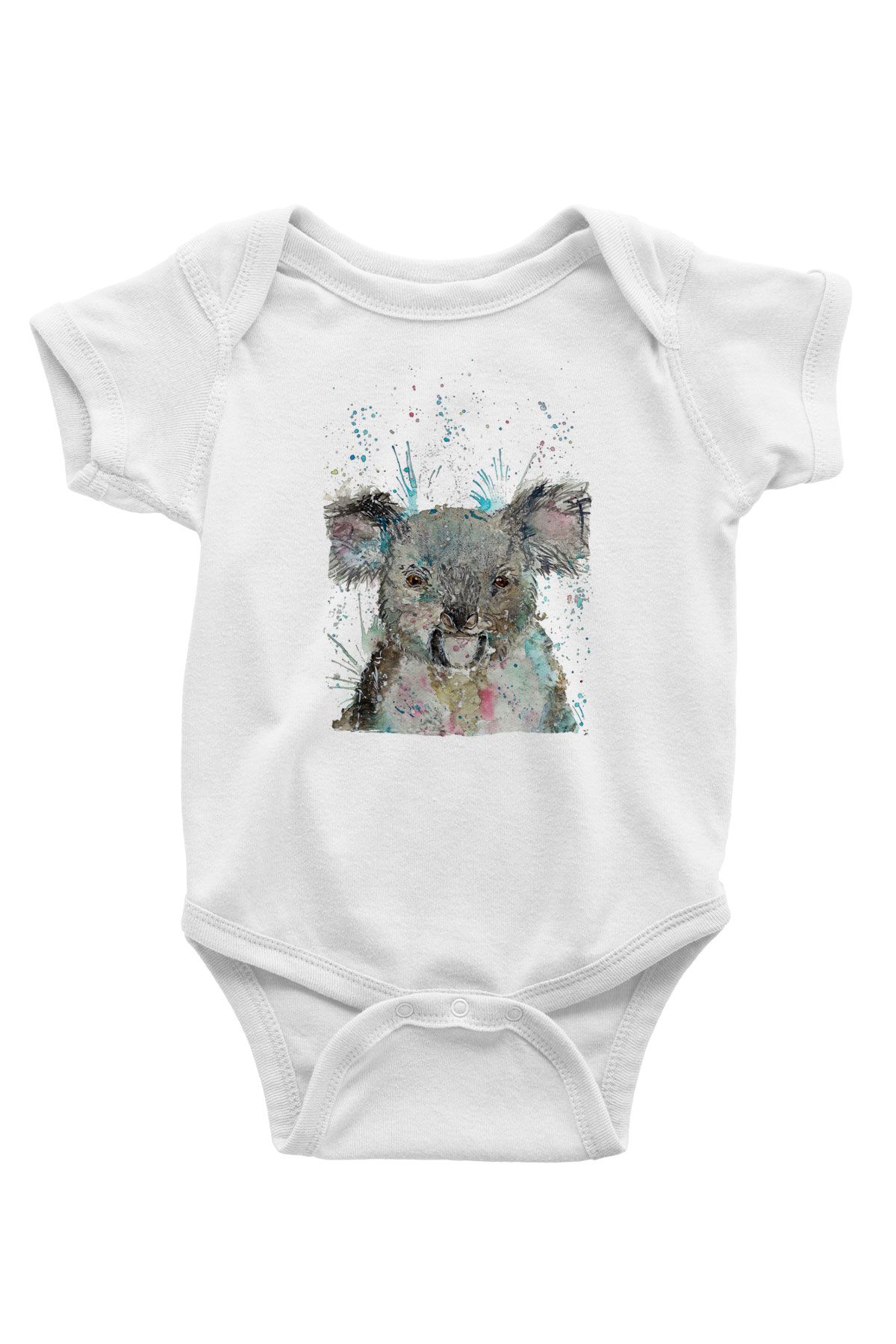Koala Baskılı Beyaz Unisex Bebek Body - Zıbın