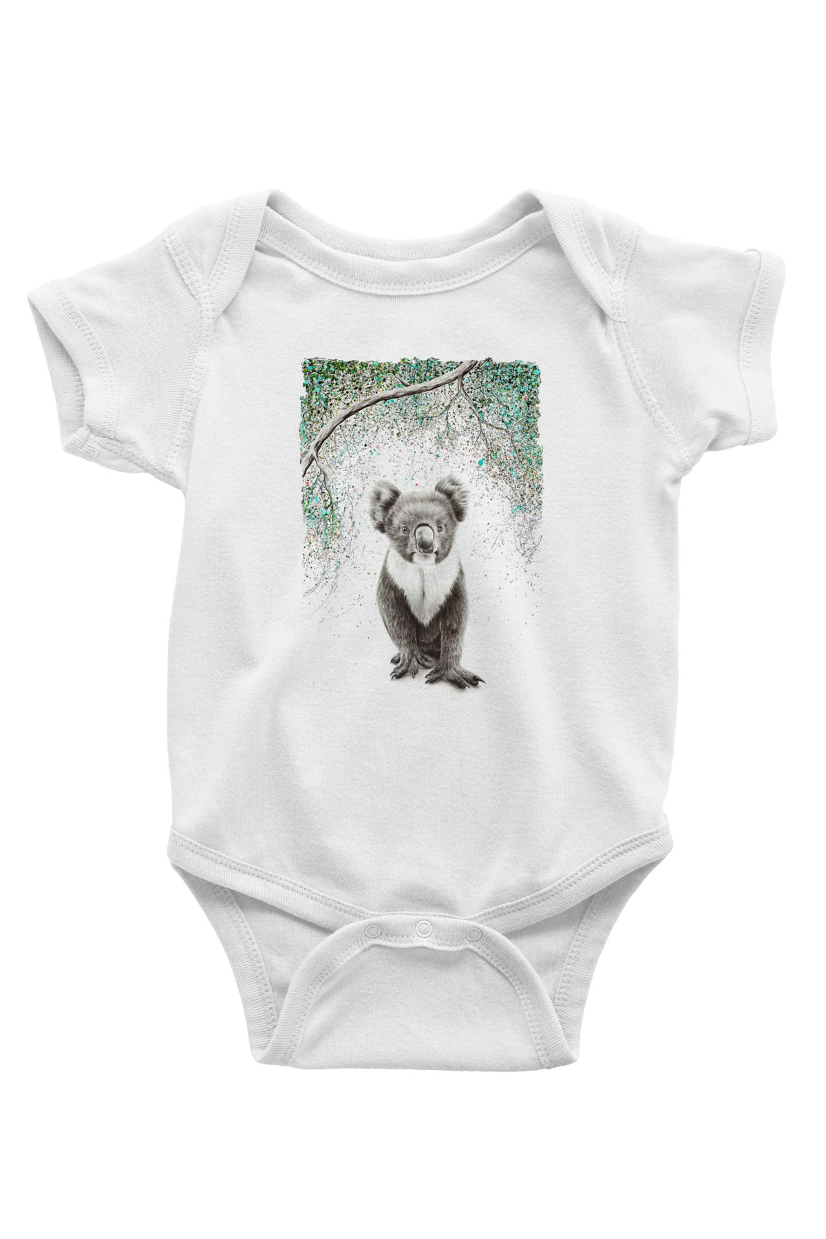 Koala Baskılı Beyaz Unisex Bebek Body - Zıbın