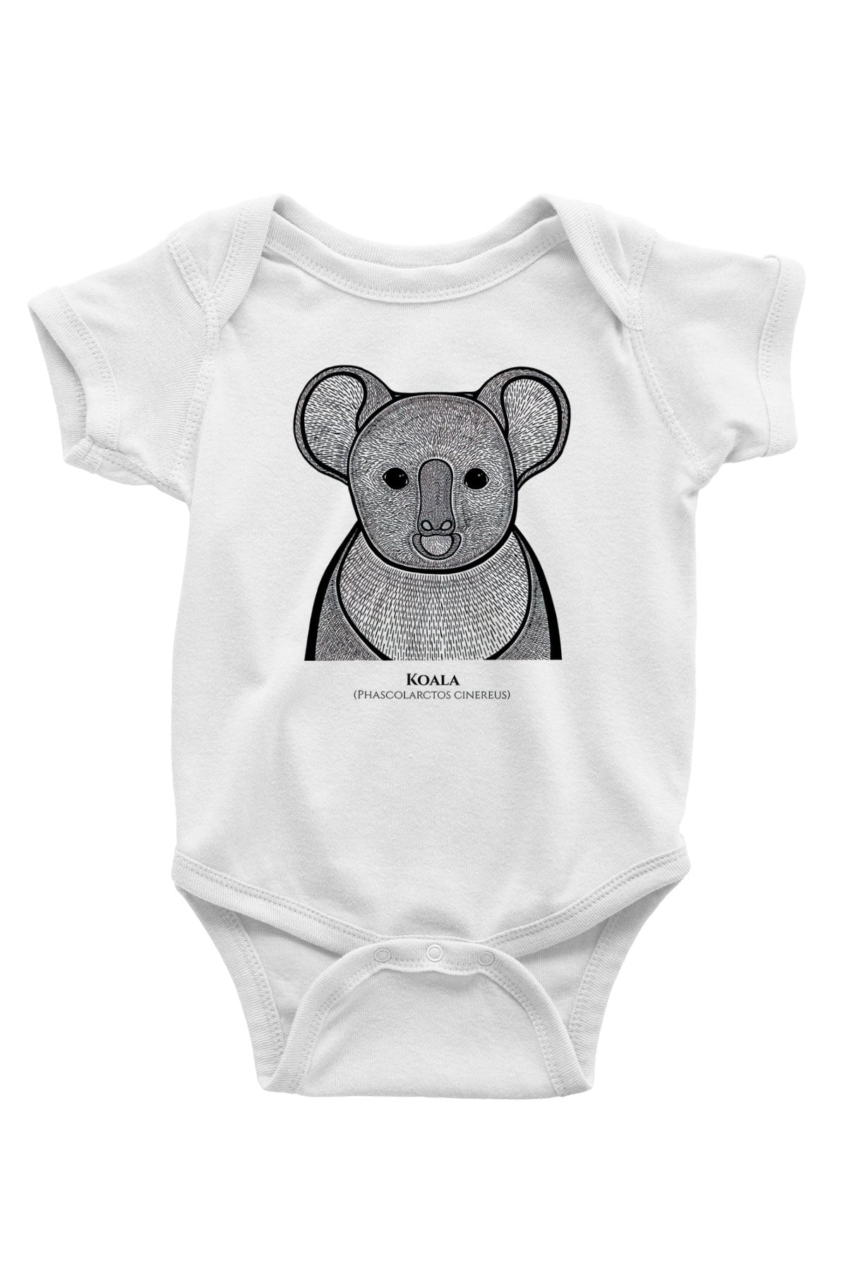 Koala Baskılı Beyaz Unisex Bebek Body - Zıbın