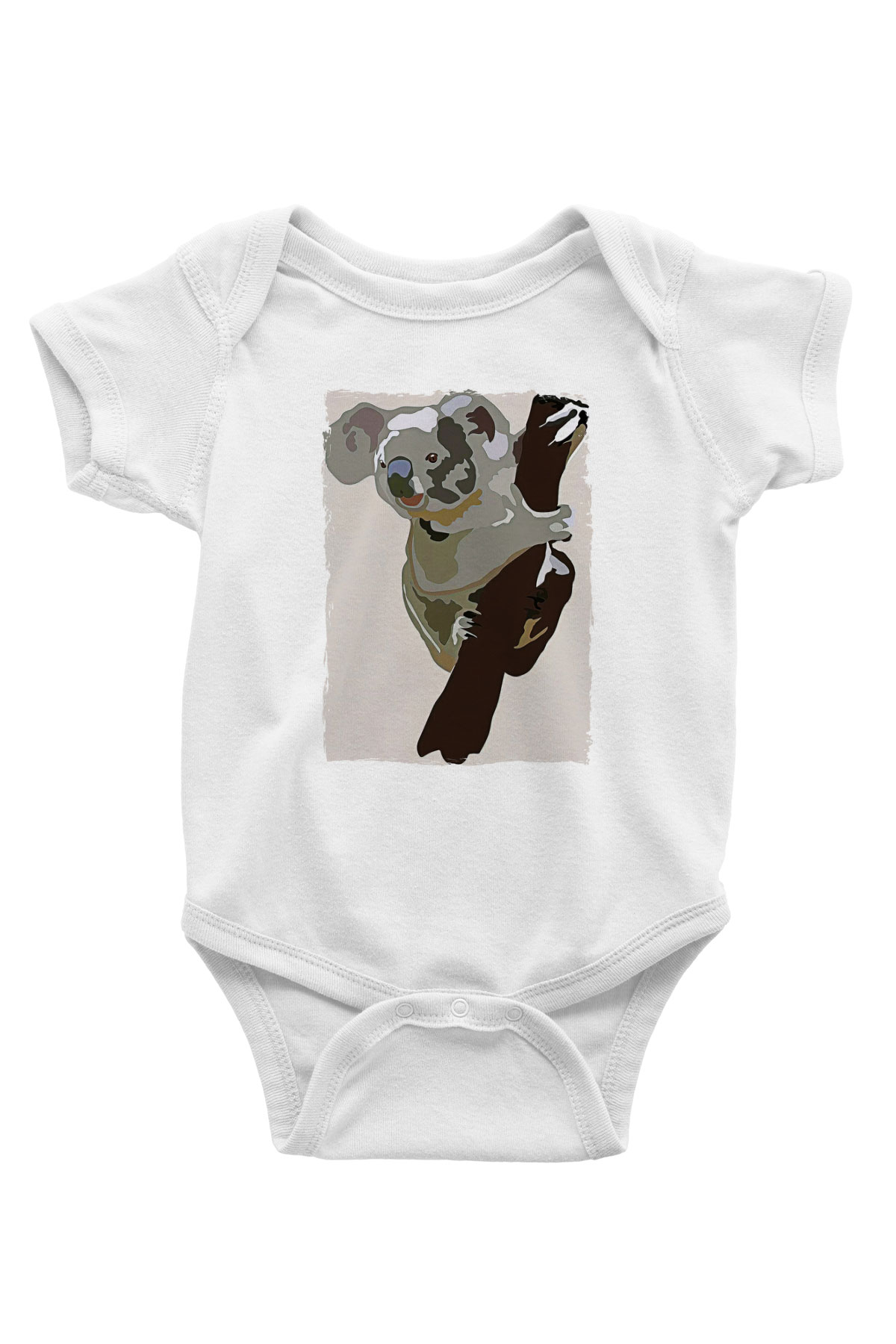 Koala Baskılı Beyaz Unisex Bebek Body - Zıbın