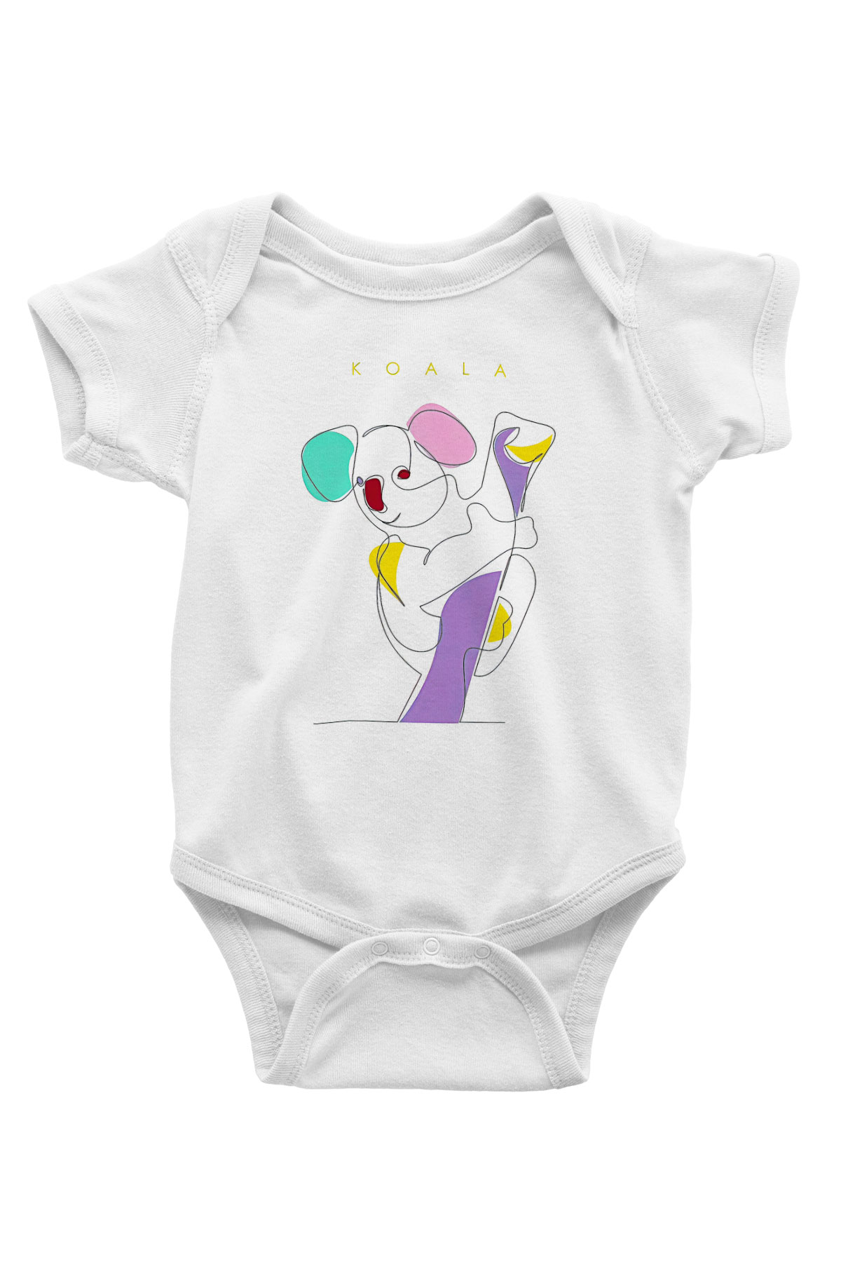 Koala Baskılı Beyaz Unisex Bebek Body - Zıbın