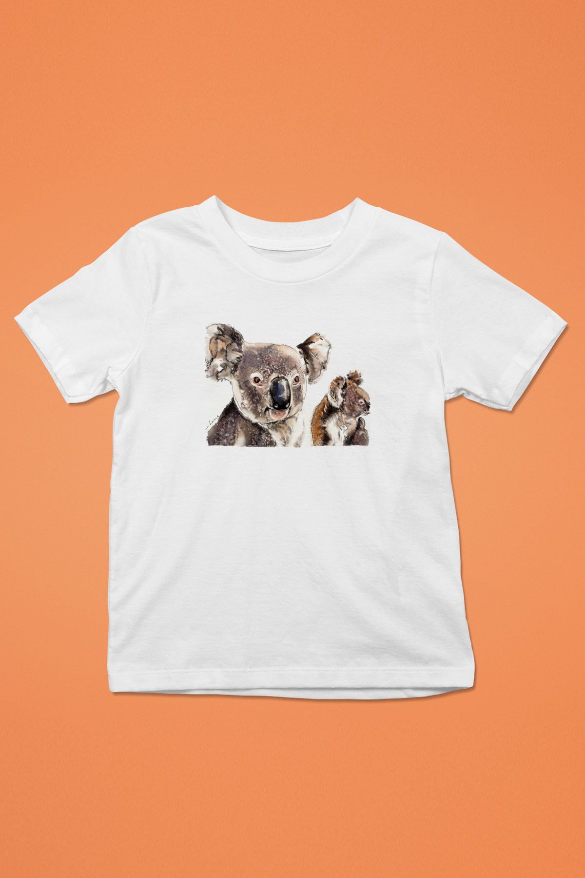Koala Baskılı Beyaz Unisex Beyaz Çocuk Tişört - Tshirt