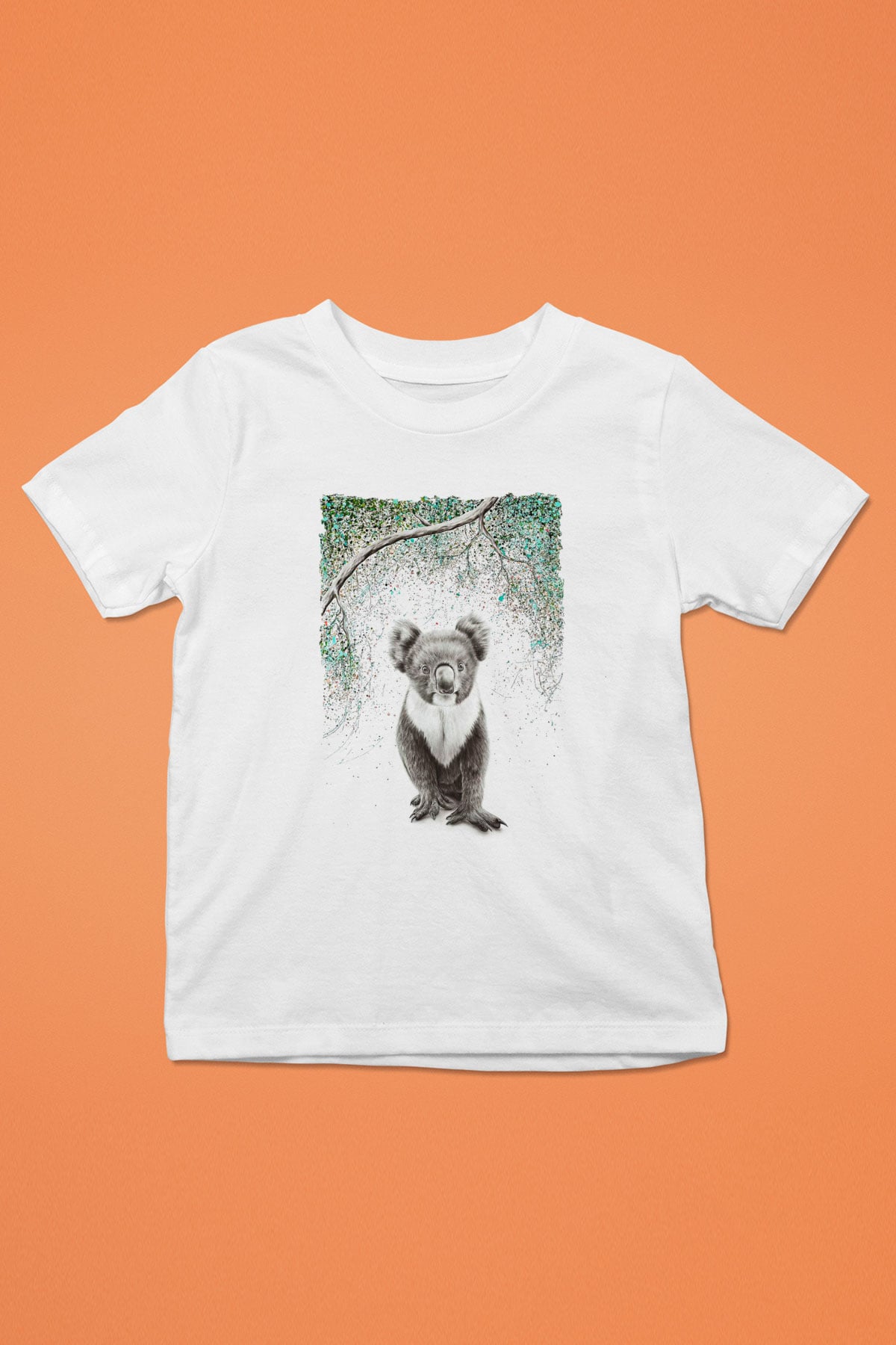 Koala Baskılı Beyaz Unisex Beyaz Çocuk Tişört - Tshirt