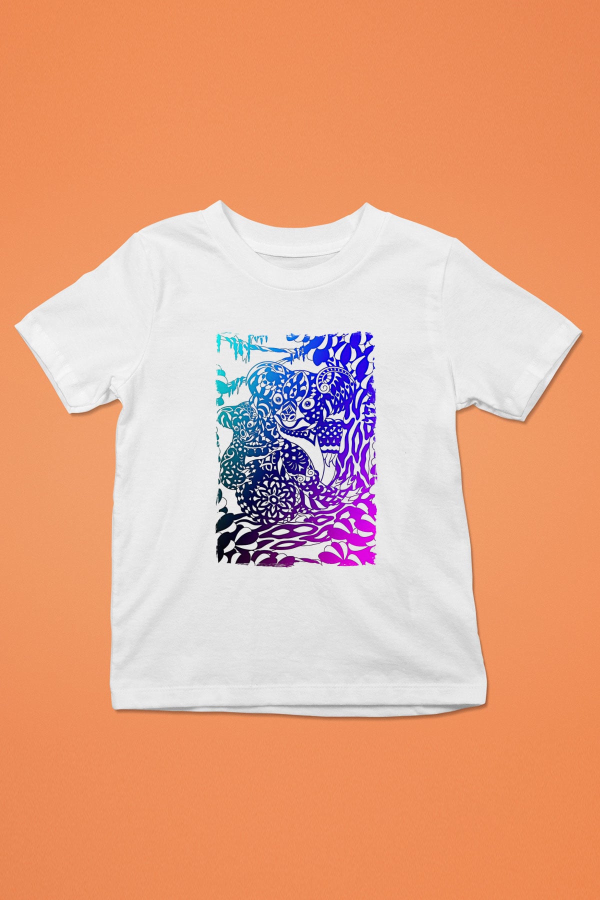 Koala Baskılı Beyaz Unisex Beyaz Çocuk Tişört - Tshirt