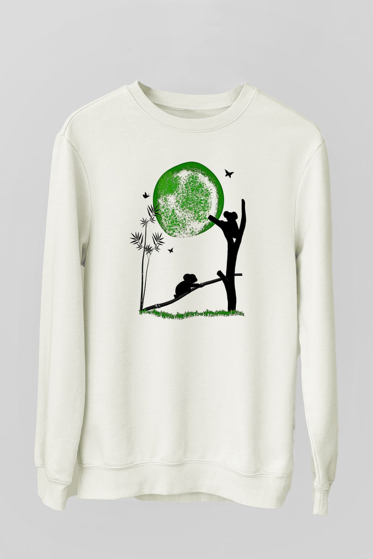 Koala Baskılı Beyaz Unisex Sweatshirt