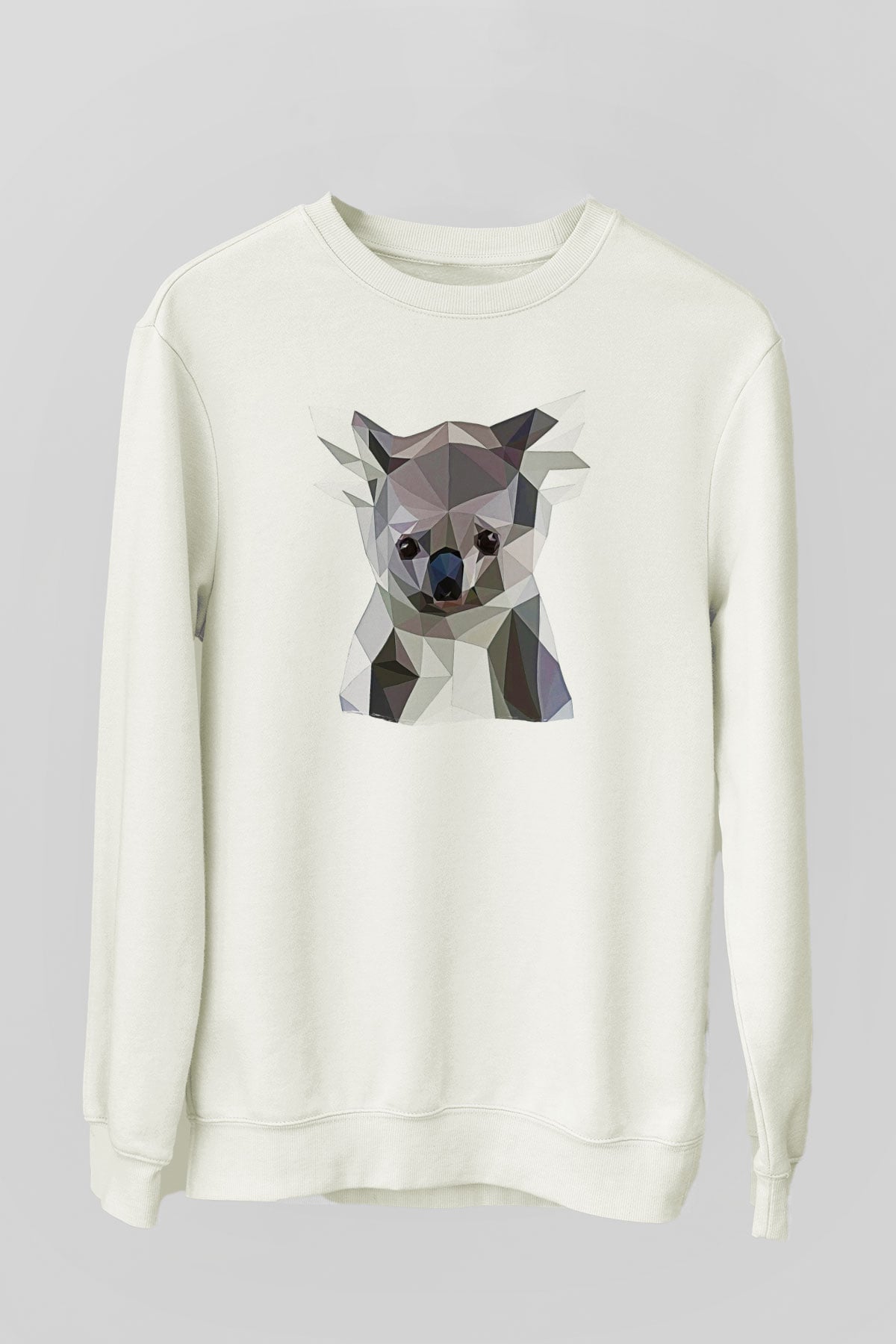 Koala Baskılı Beyaz Unisex Sweatshirt