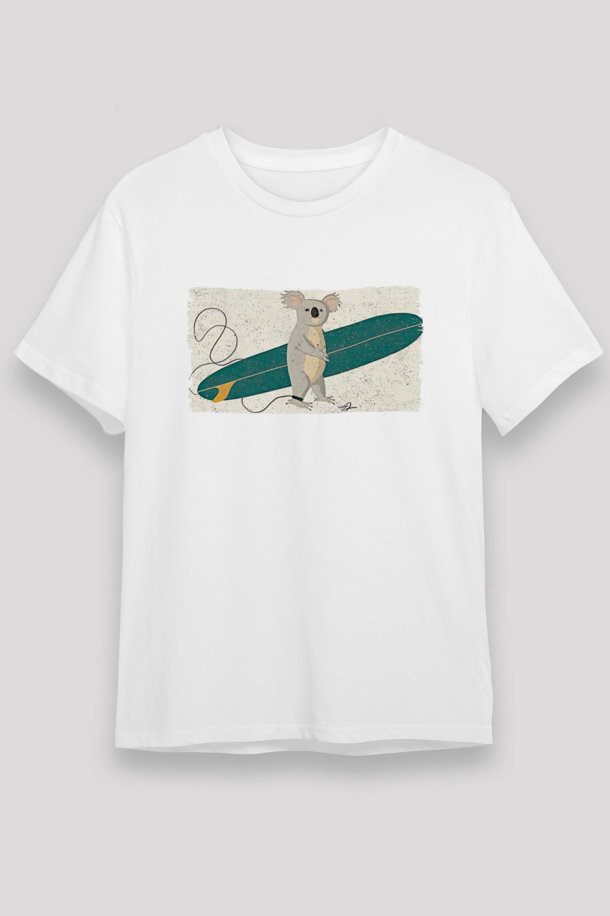 Koala Unisex Baskılı Beyaz Tişört - Tshirt