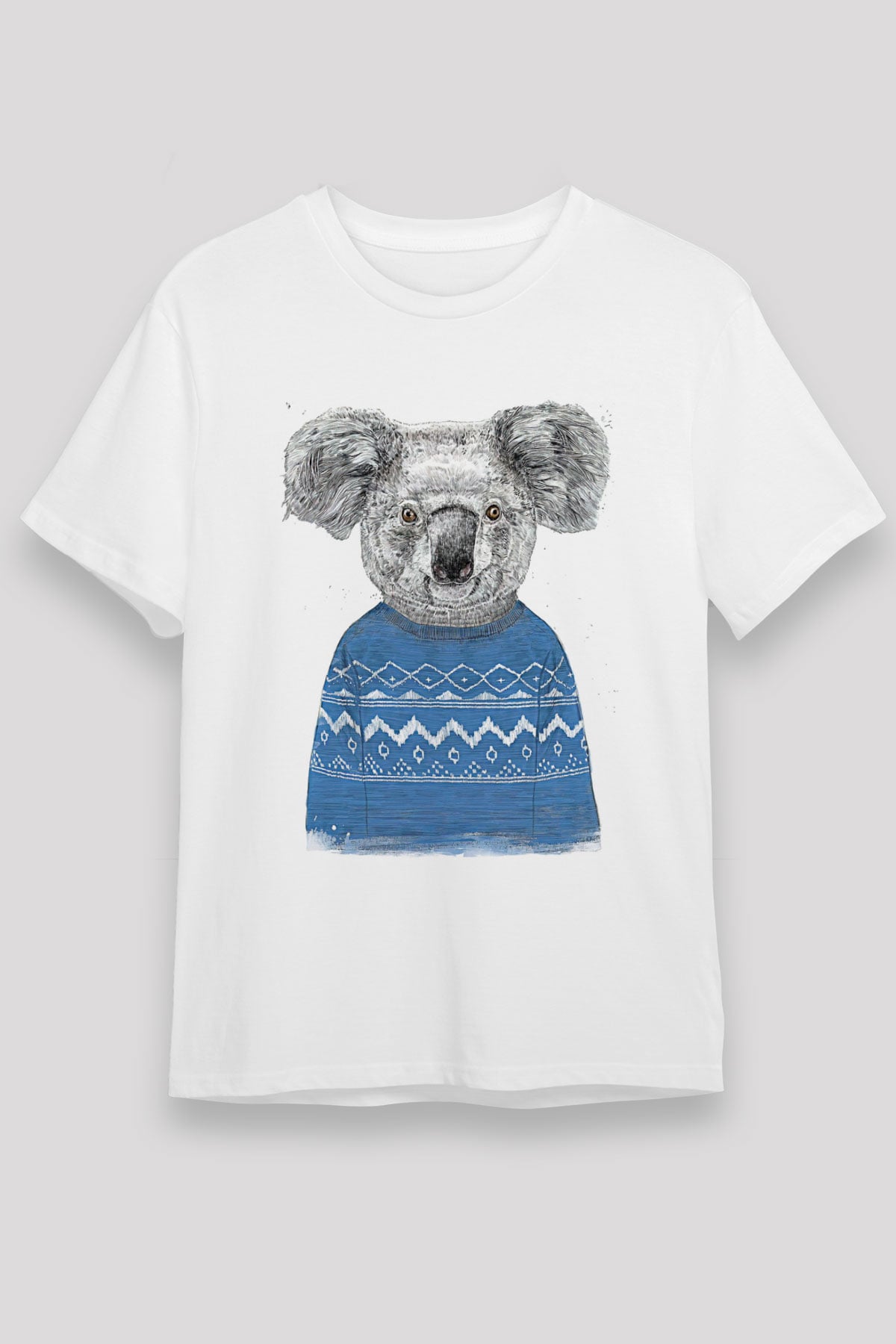 Koala Unisex Baskılı Beyaz Tişört - Tshirt