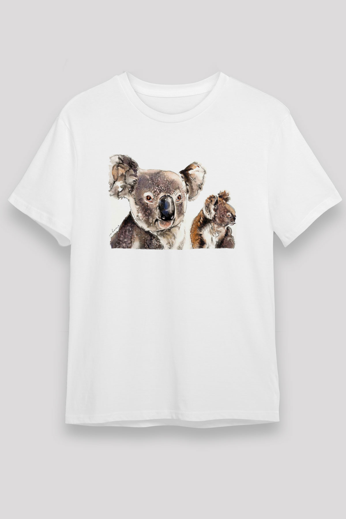 Koala Unisex Baskılı Beyaz Tişört - Tshirt