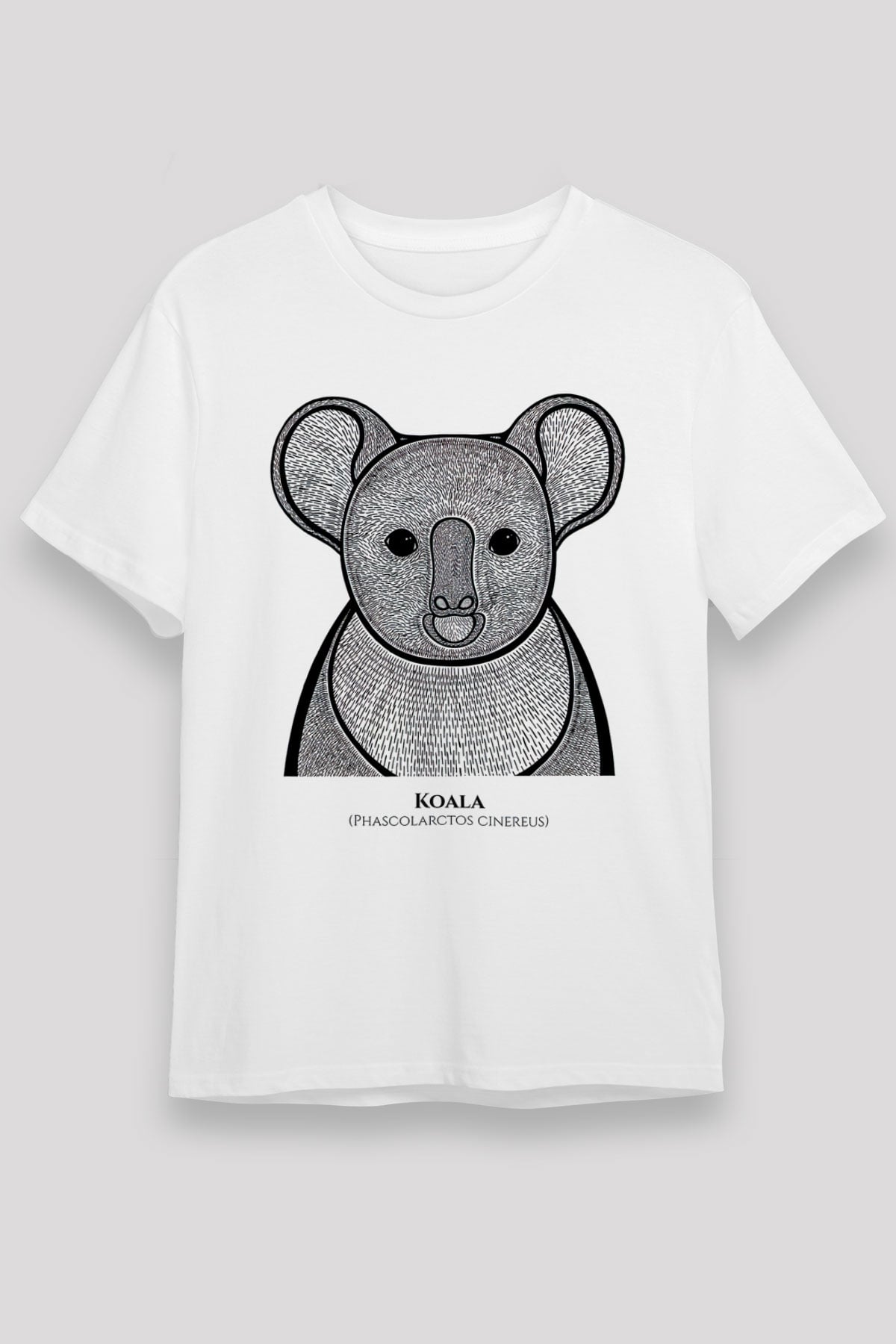 Koala Unisex Baskılı Beyaz Tişört - Tshirt