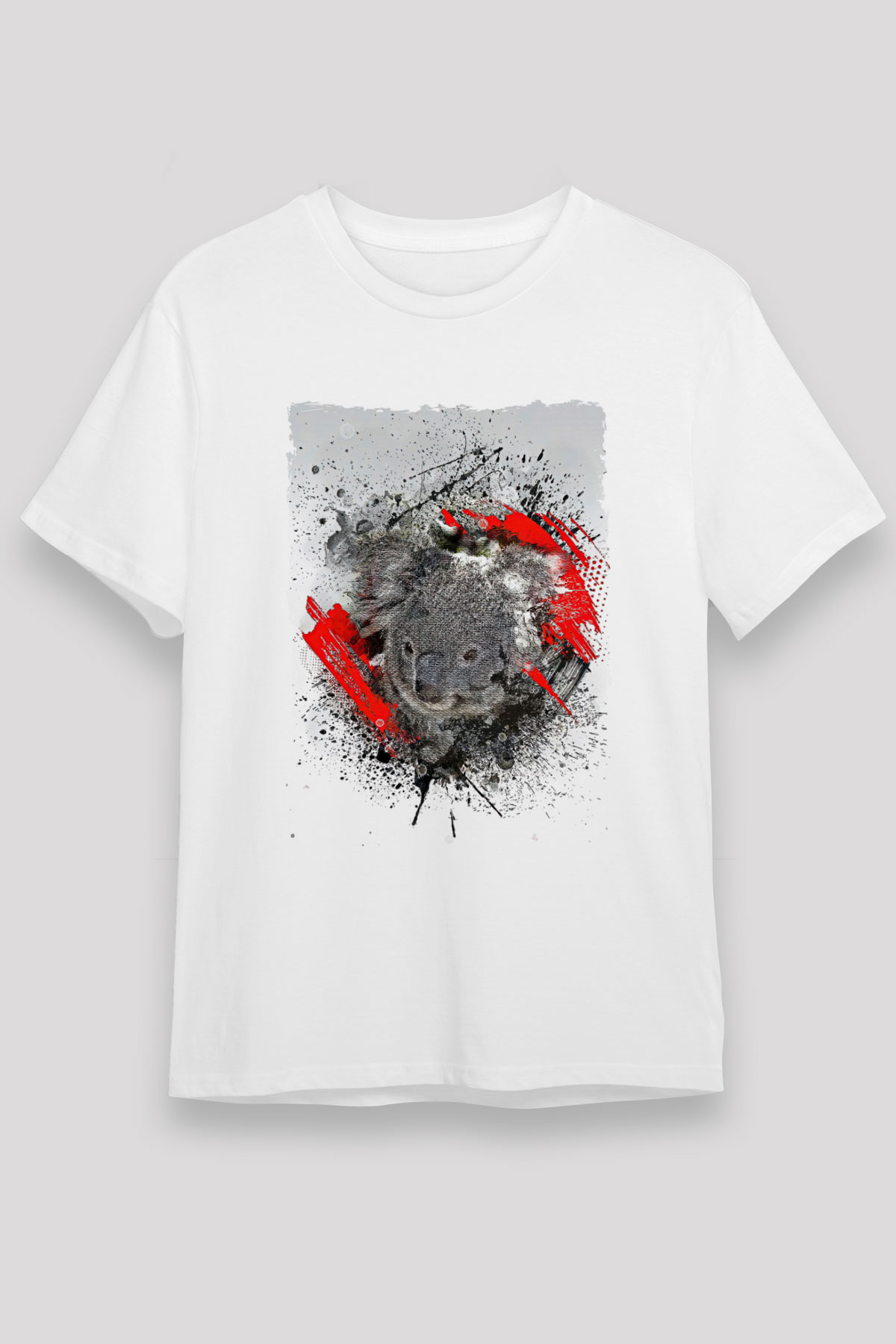 Koala Unisex Baskılı Beyaz Tişört - Tshirt
