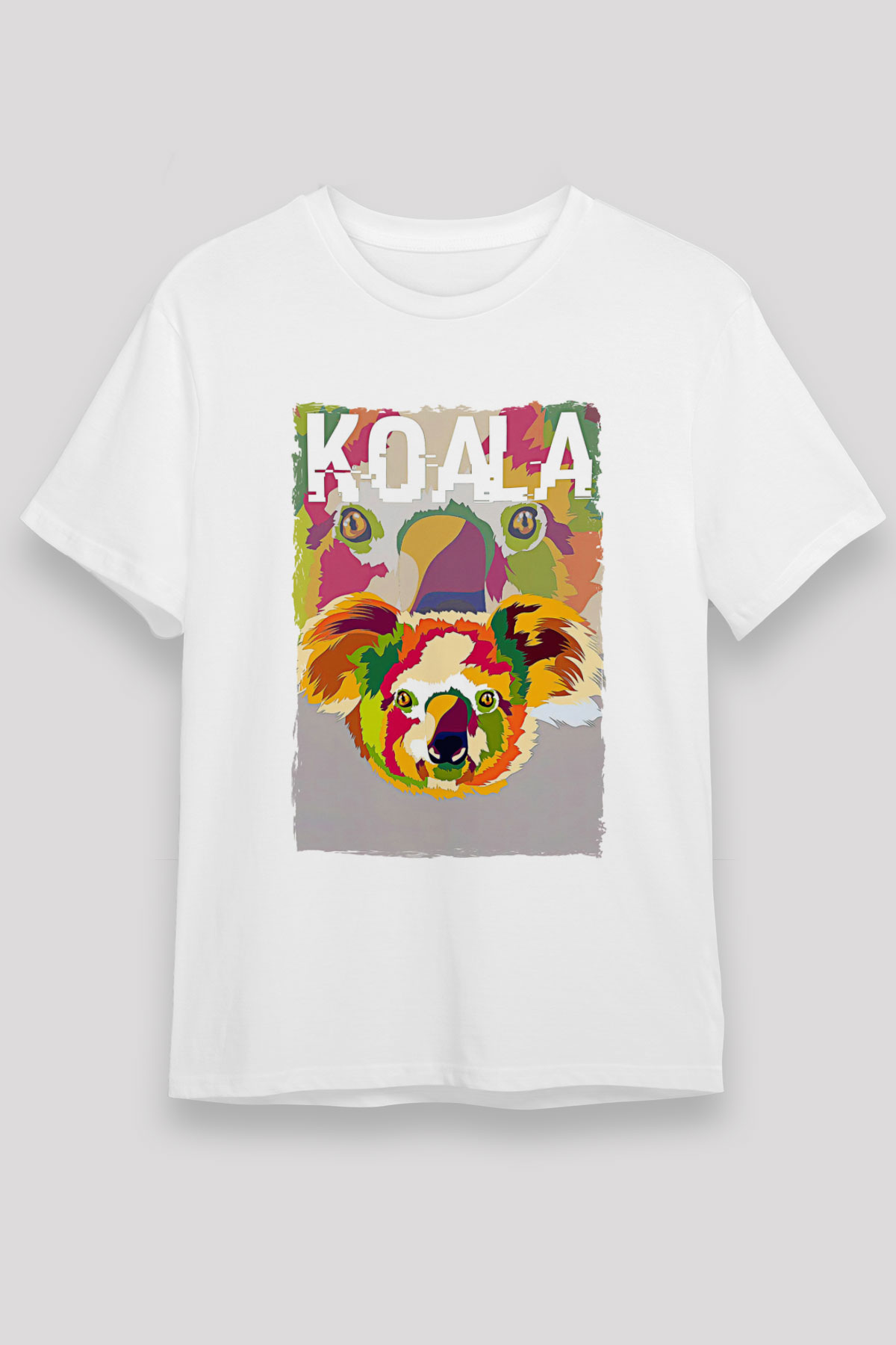 Koala Unisex Baskılı Beyaz Tişört - Tshirt