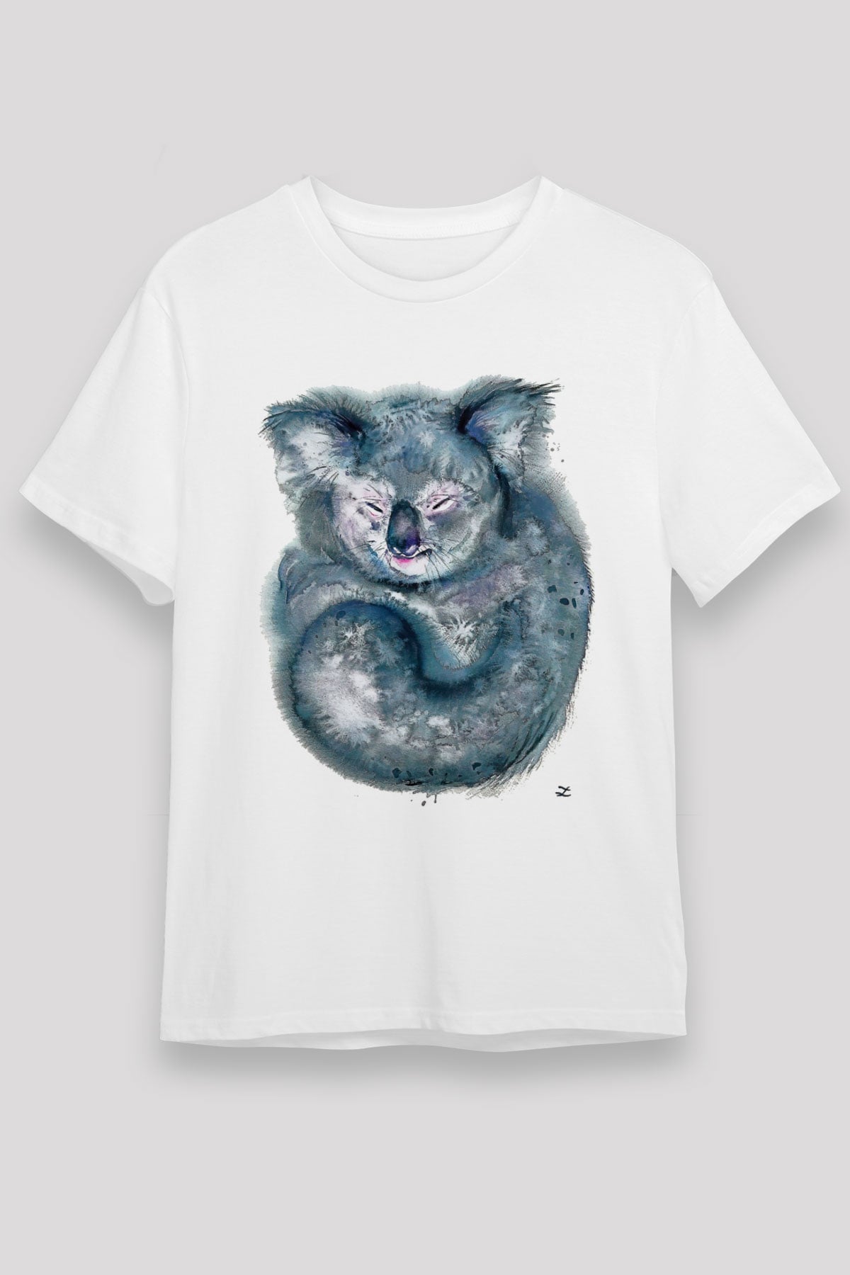 Koala Unisex Baskılı Beyaz Tişört - Tshirt