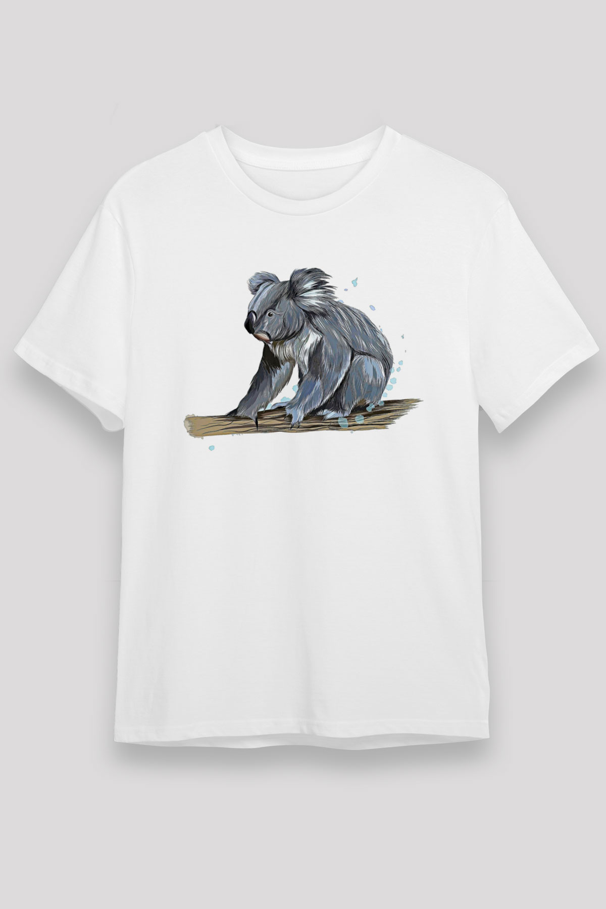 Koala Unisex Baskılı Beyaz Tişört - Tshirt