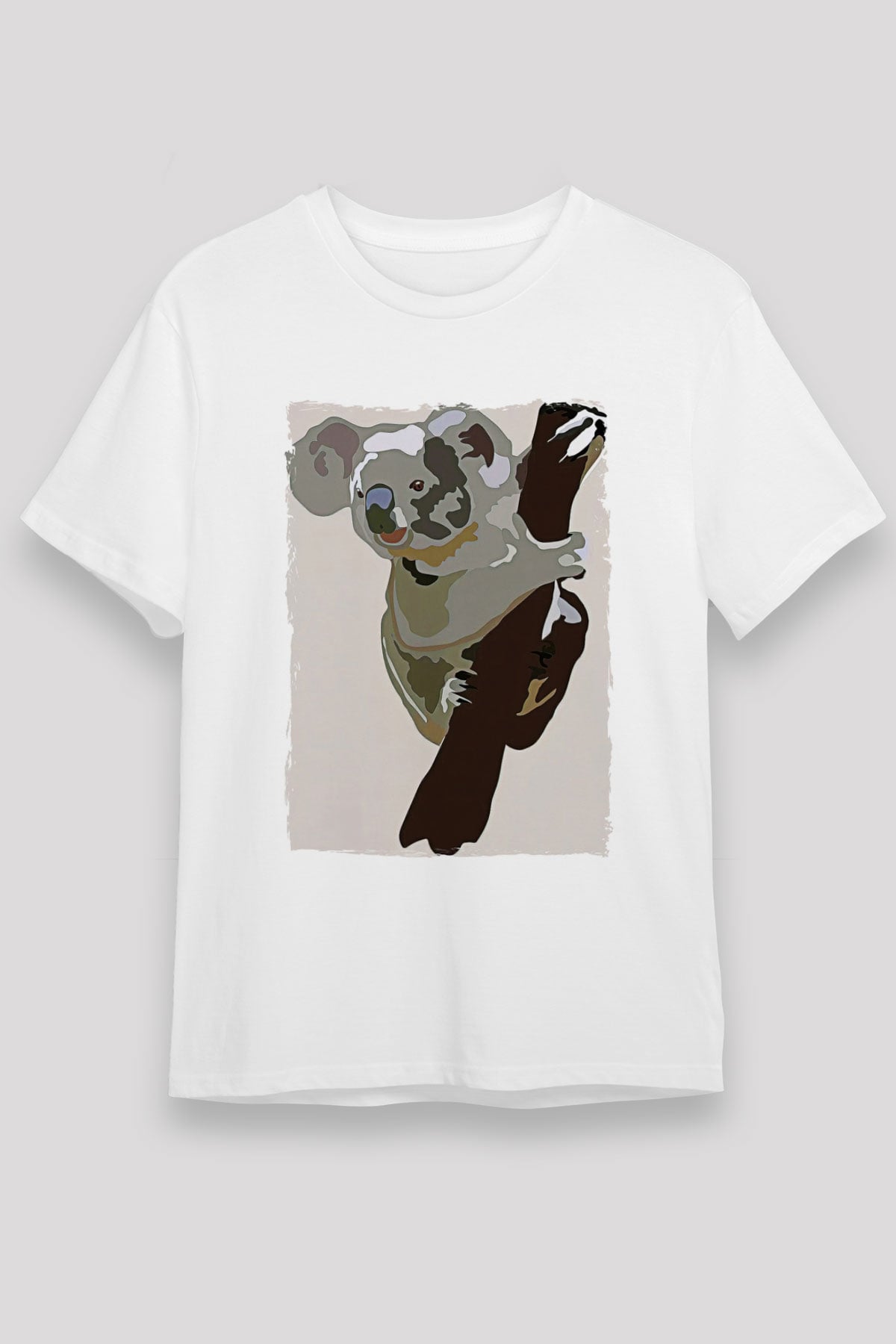 Koala Unisex Baskılı Beyaz Tişört - Tshirt