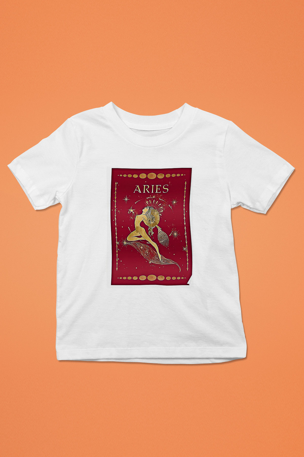 Koç Burcu Baskılı Beyaz Unisex Beyaz Çocuk Tişört - Tshirt
