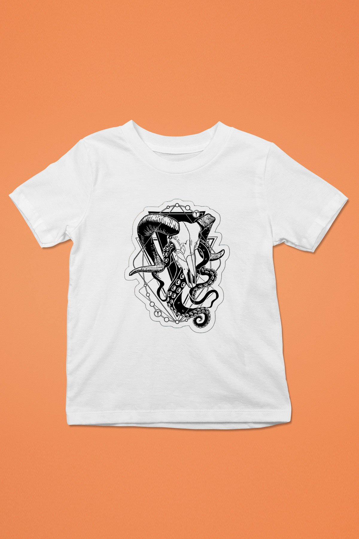 Koç Burcu Baskılı Beyaz Unisex Beyaz Çocuk Tişört - Tshirt