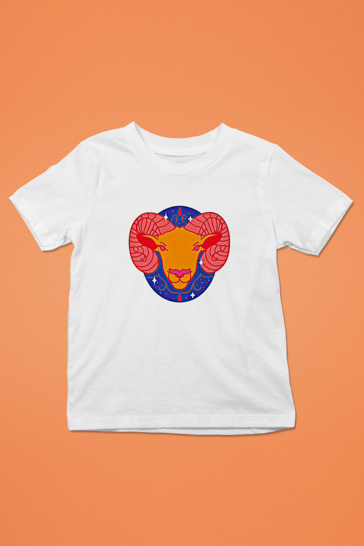 Koç Burcu Baskılı Beyaz Unisex Beyaz Çocuk Tişört - Tshirt