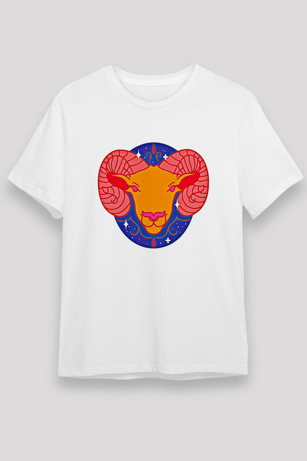 Koç Burcu Unisex Baskılı Beyaz Tişört - Tshirt