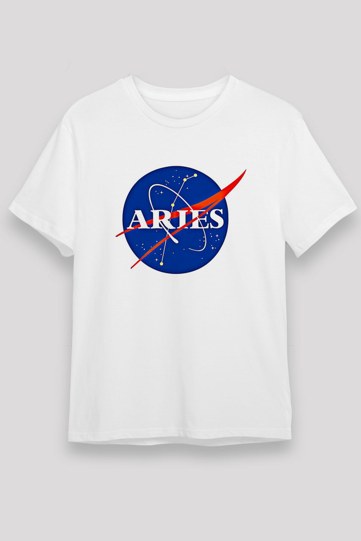 Koç Burcu Unisex Baskılı Beyaz Tişört - Tshirt