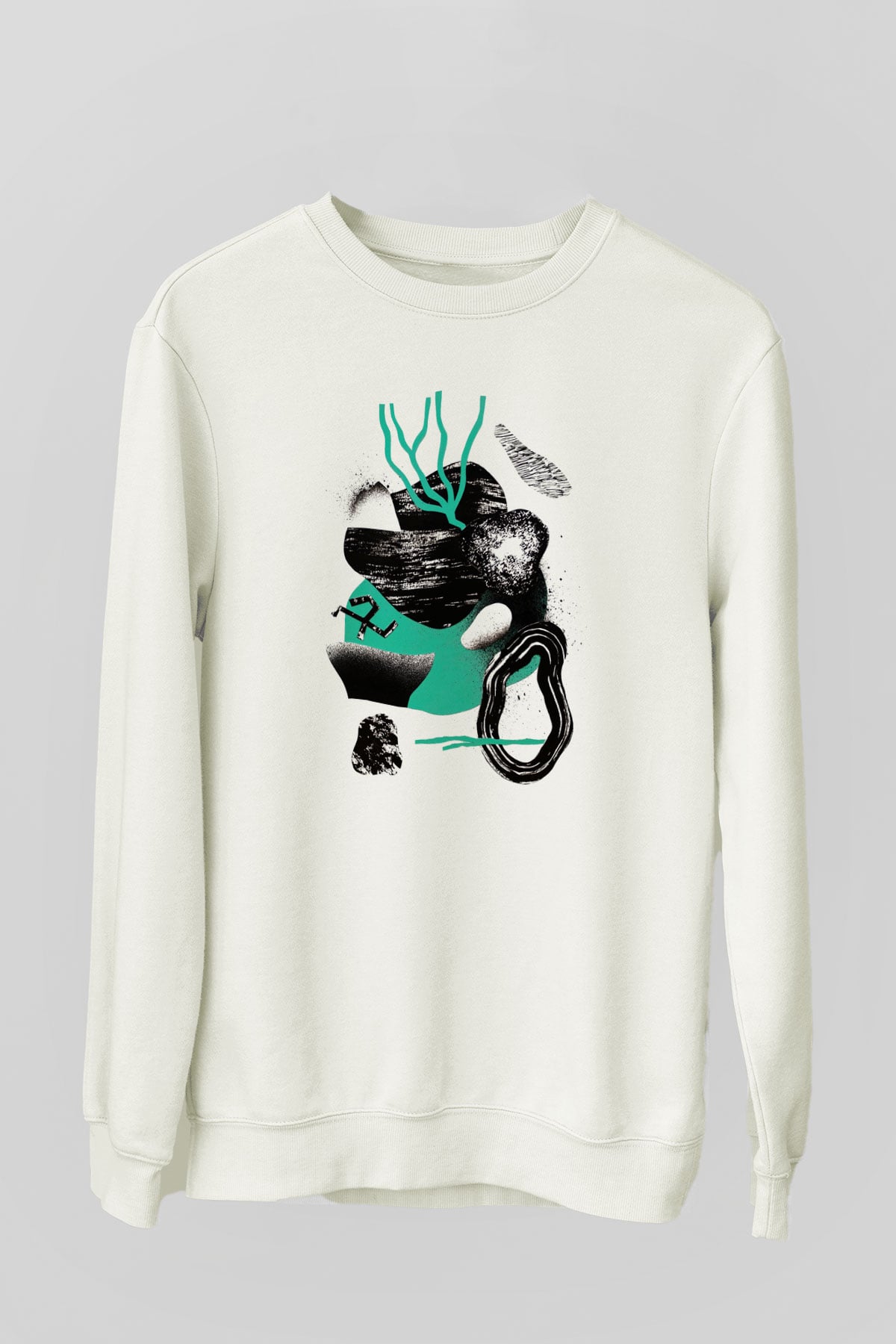 Kolaj Beyaz Unisex Sweatshirt