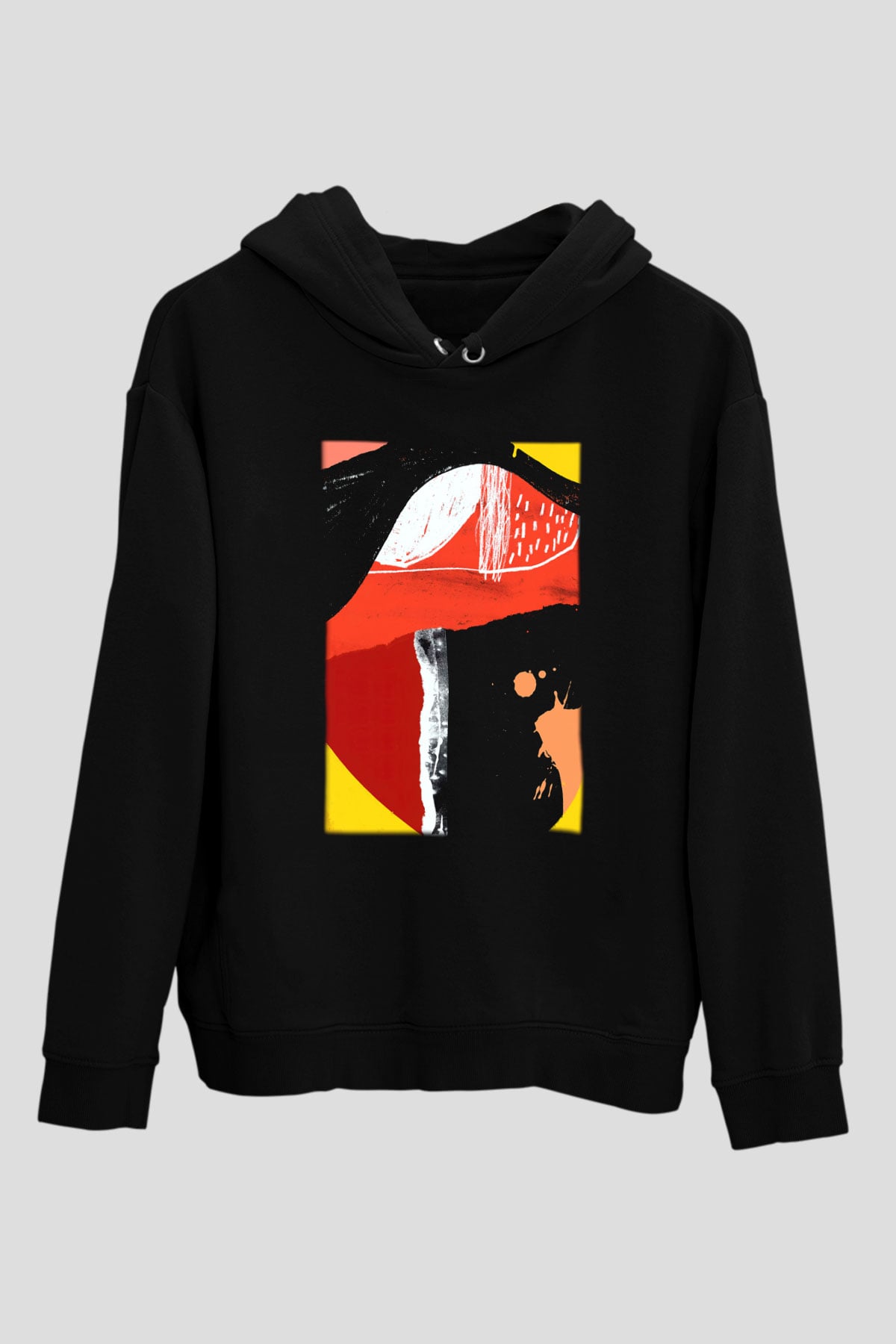 Kolaj Siyah Unisex Hoodie