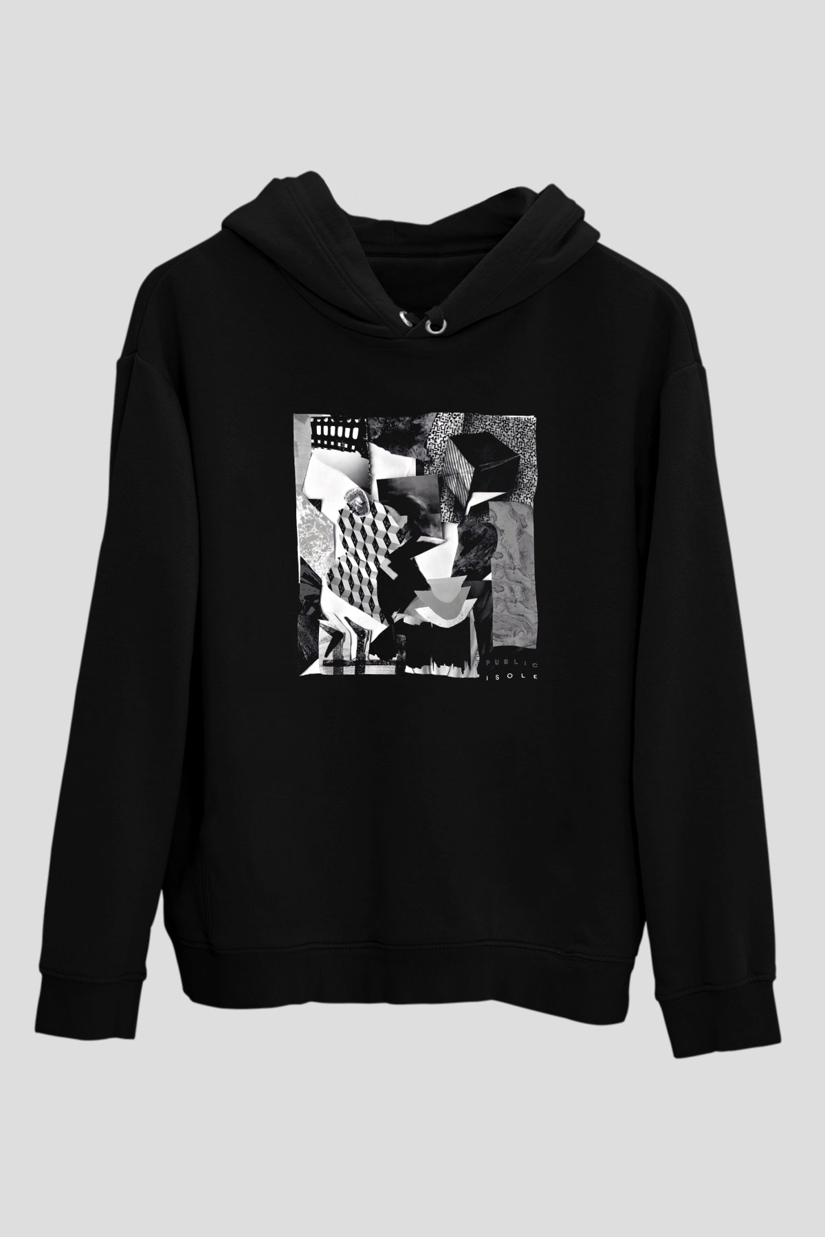 Kolaj Siyah Unisex Hoodie