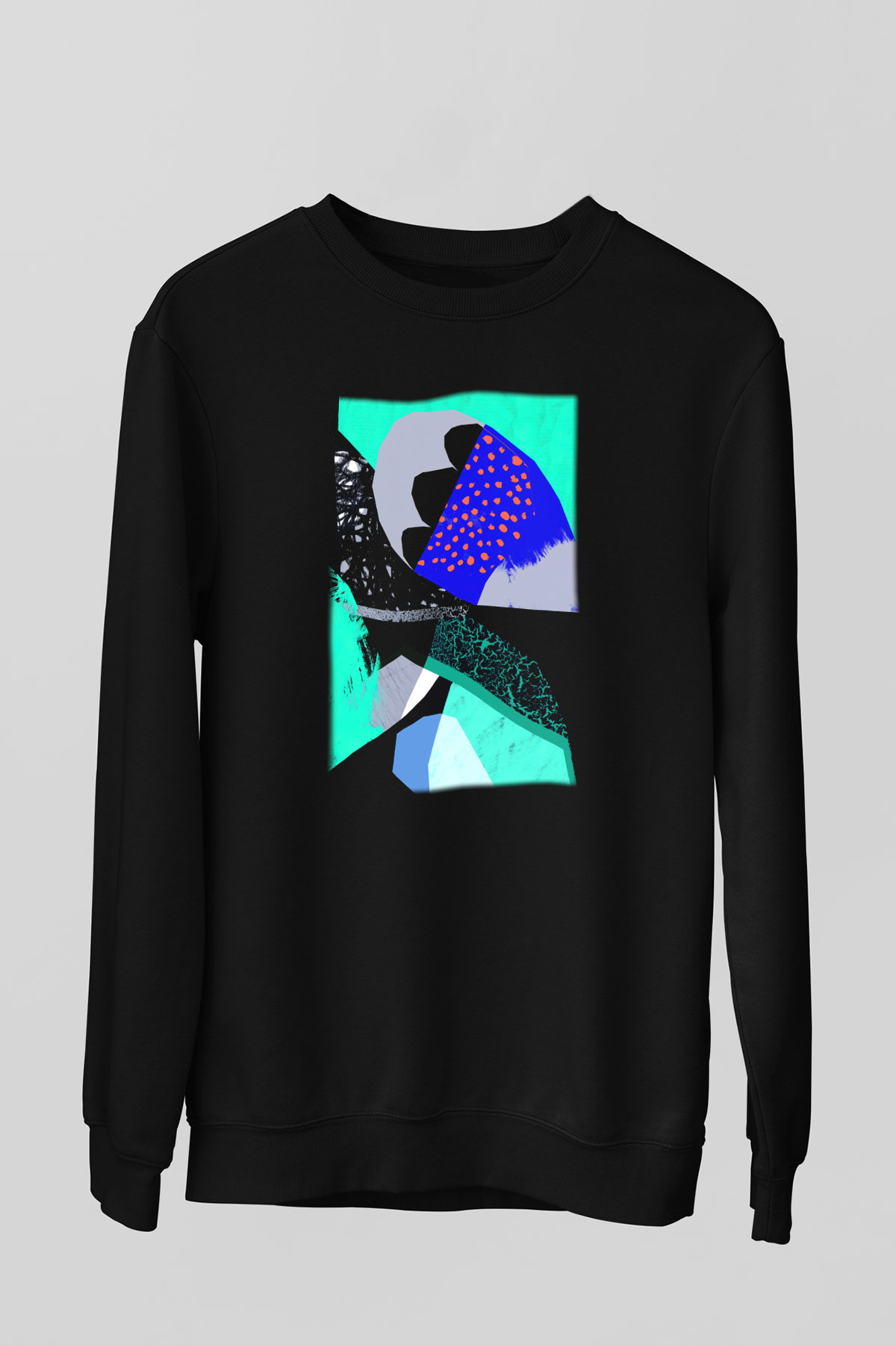 Kolaj Siyah Unisex Sweatshirt