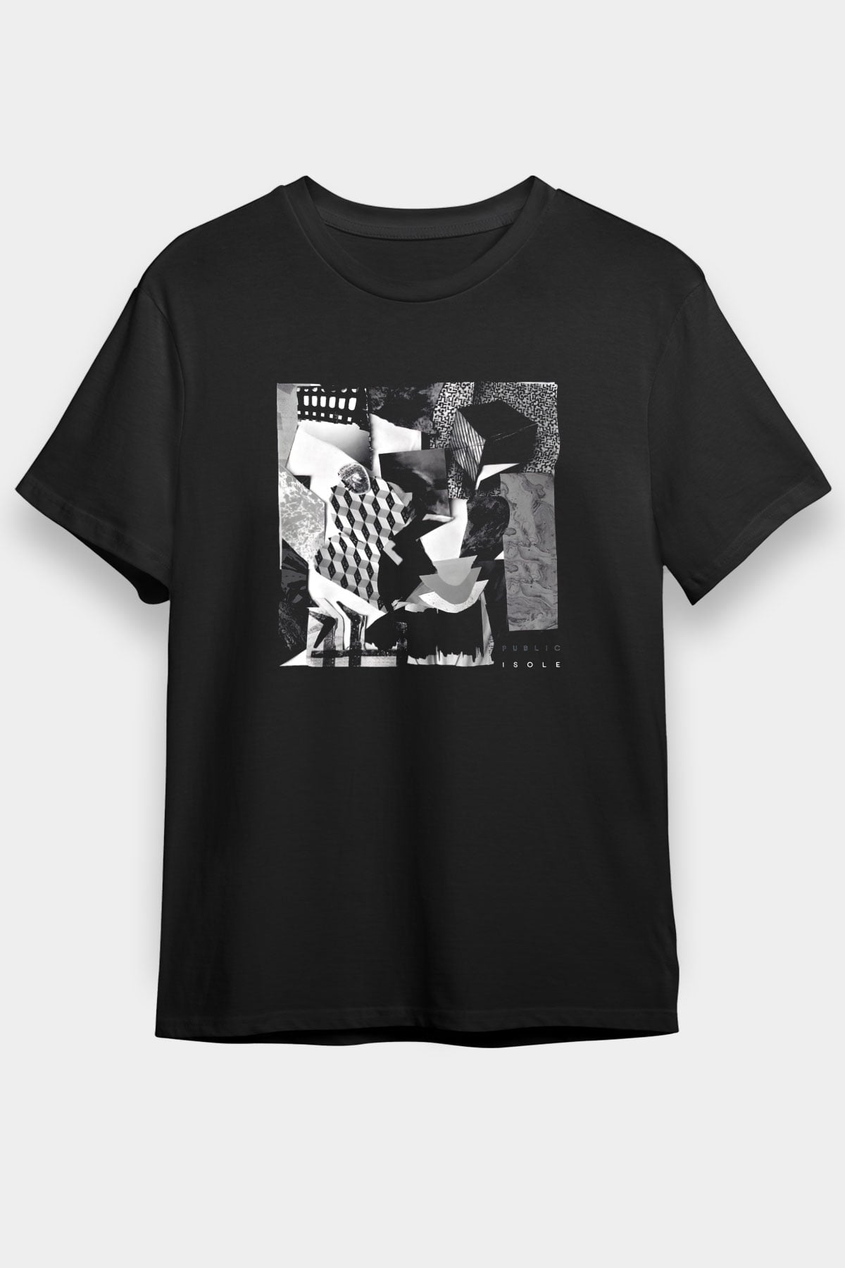 Kolaj Siyah Unisex Tişört T-Shirt - TişörtFabrikası