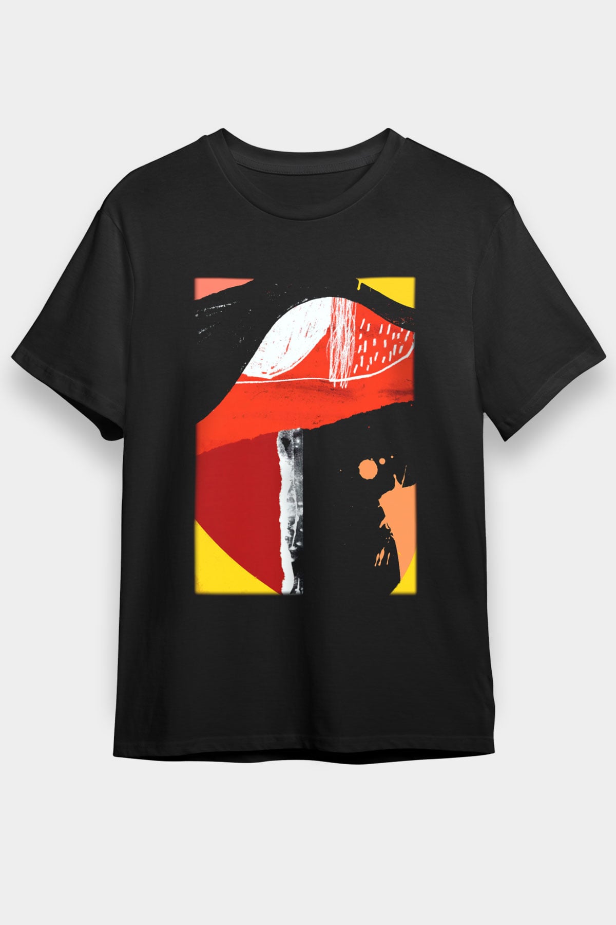 Kolaj Siyah Unisex Tişört T-Shirt - TişörtFabrikası