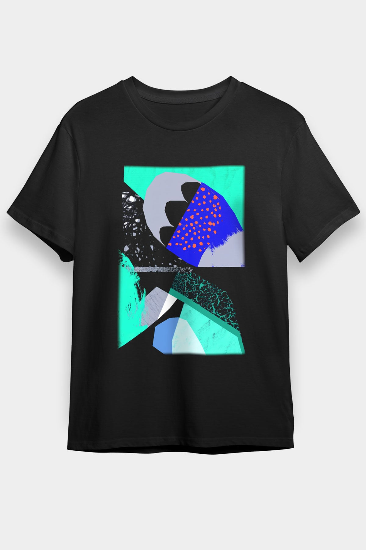 Kolaj Siyah Unisex Tişört T-Shirt - TişörtFabrikası