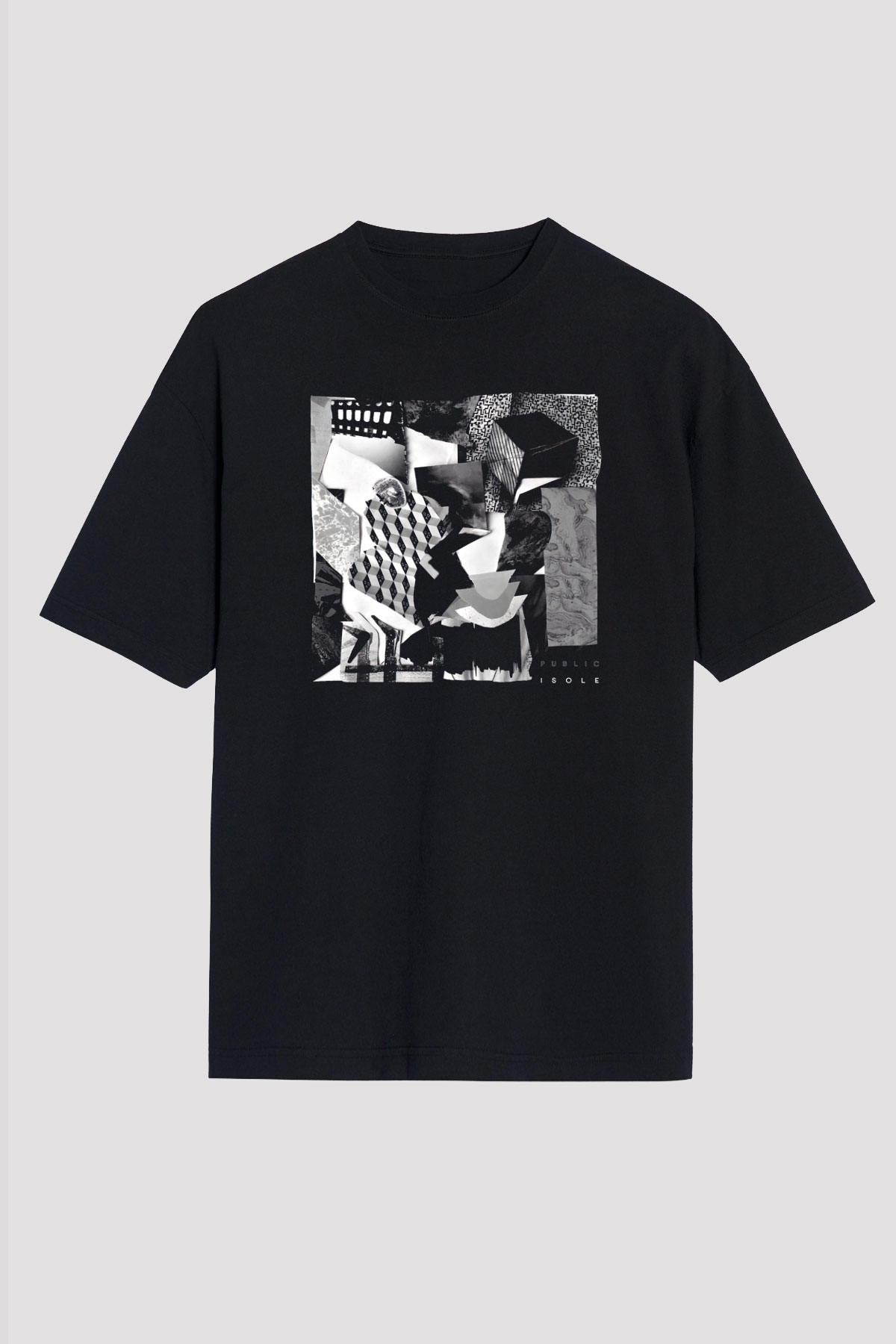 Kolaj Siyah Unisex Tişört T-Shirt - TişörtFabrikası