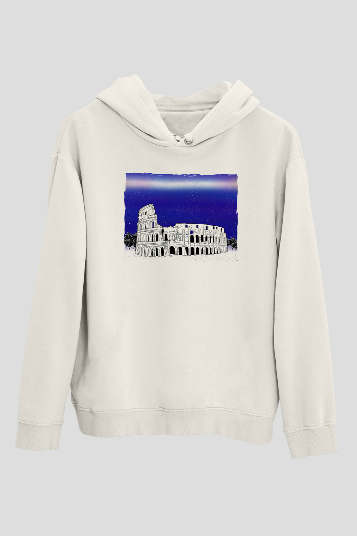 Kolezyum Beyaz Unisex Hoodie