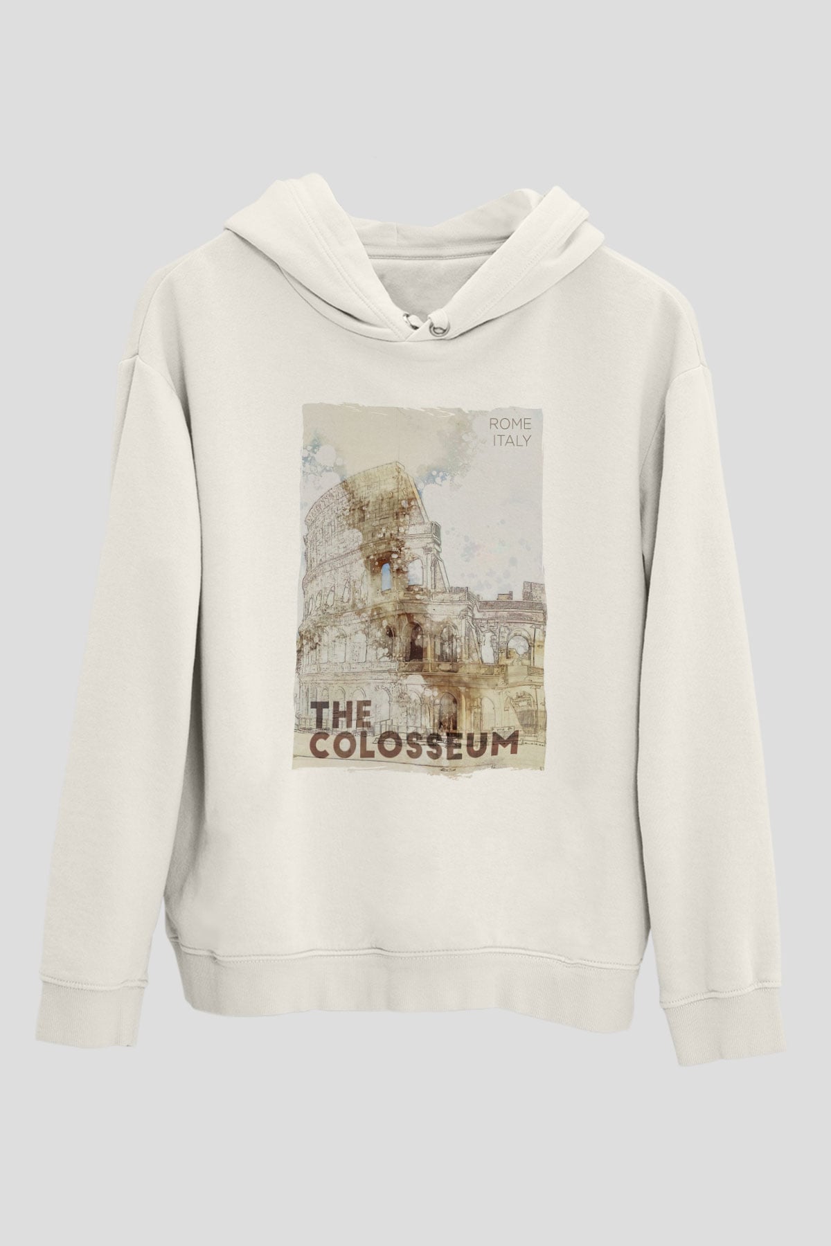 Kolezyum Beyaz Unisex Hoodie