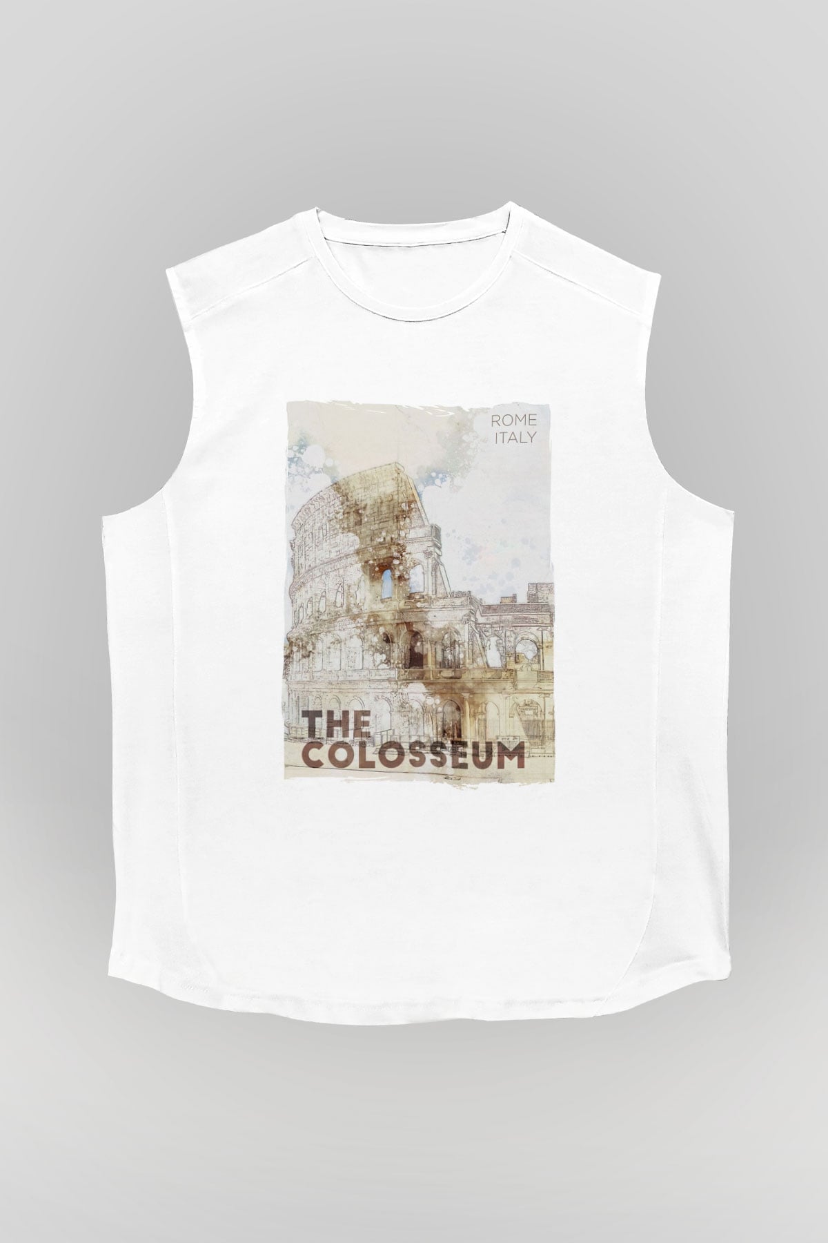 Kolezyum Beyaz Unisex Kolsuz Tişört