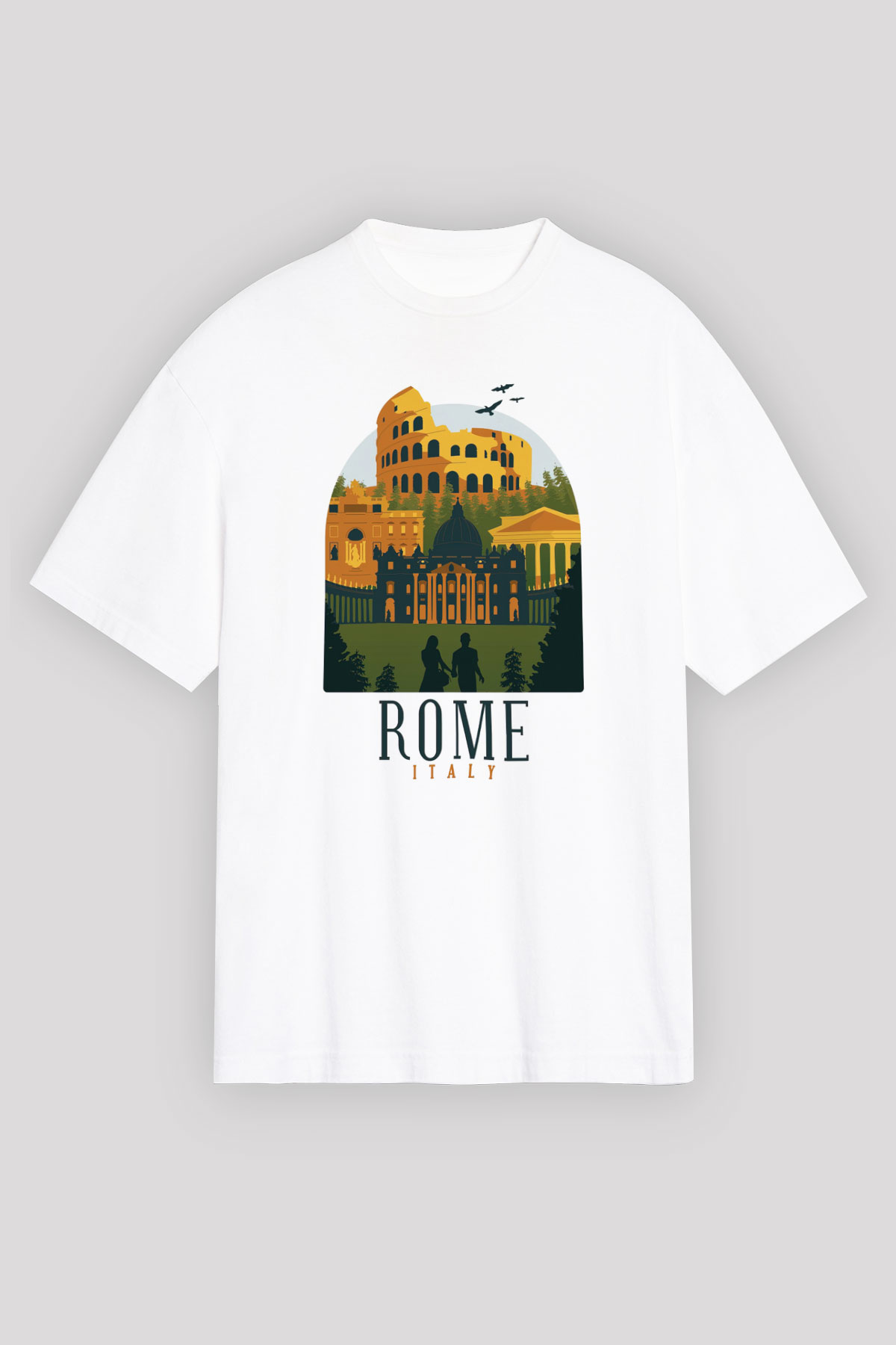 Kolezyum Beyaz Unisex Tişört T-Shirt - TişörtFabrikası