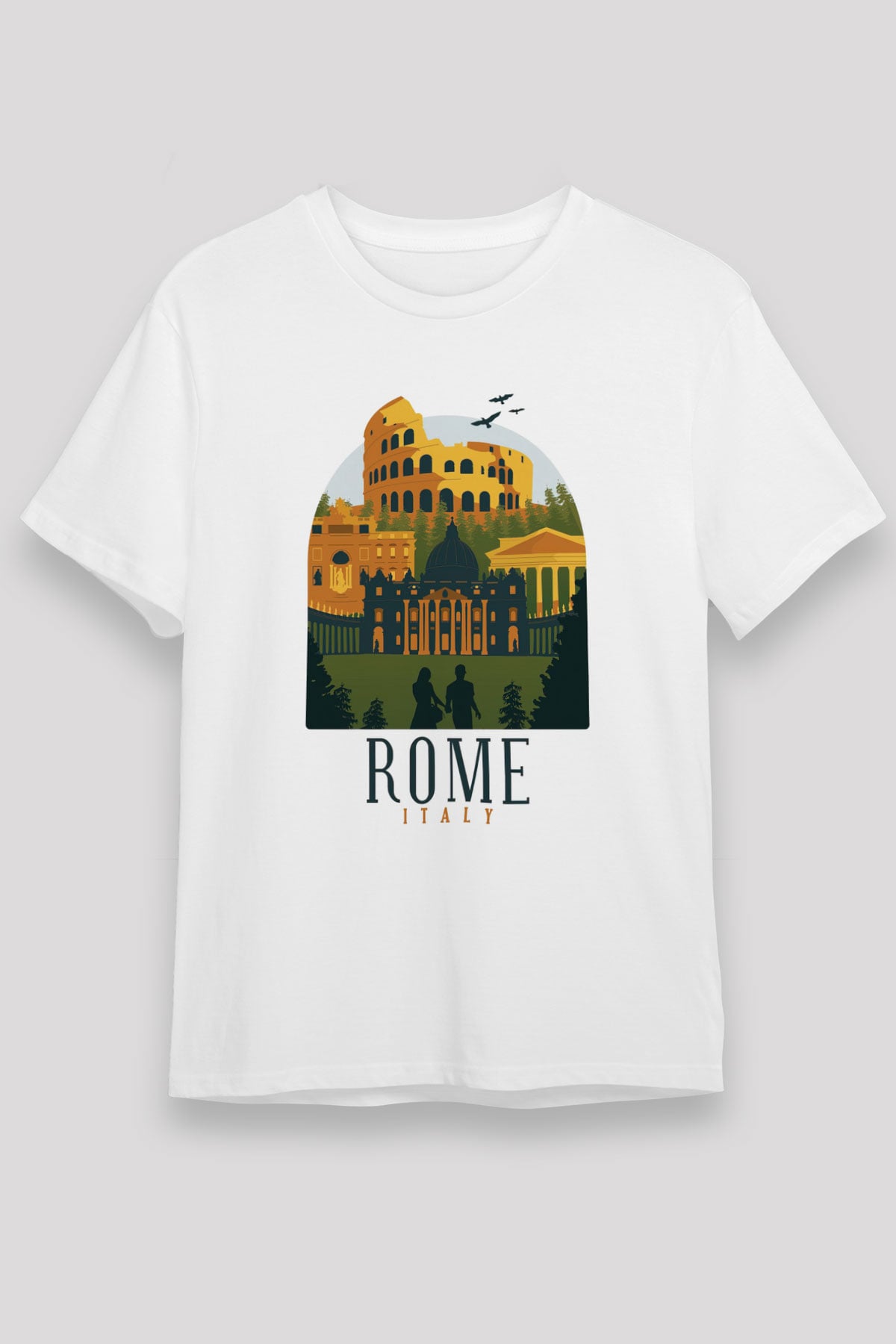 Kolezyum Beyaz Unisex Tişört T-Shirt - TişörtFabrikası